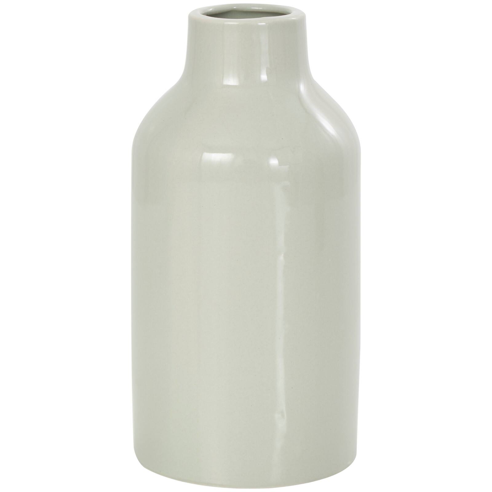 8" Green Ceramic Minimalistic Rounded Vase Set