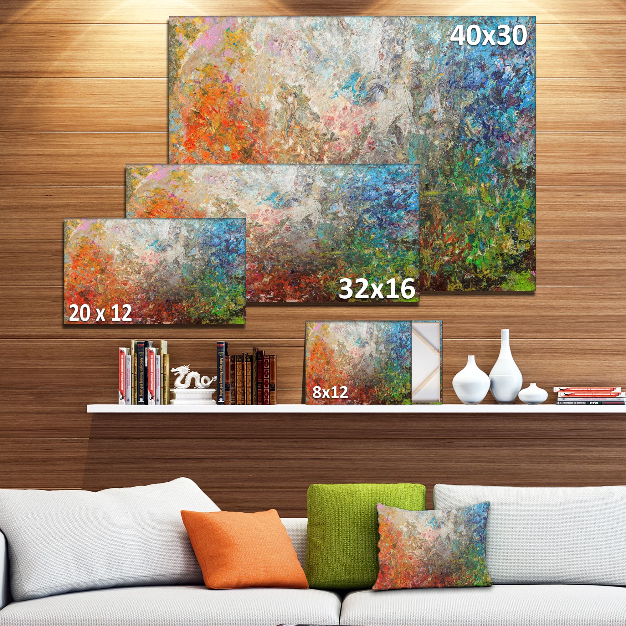 Designart - Board Stained Abstract Art - Abstract Canvas Art Print