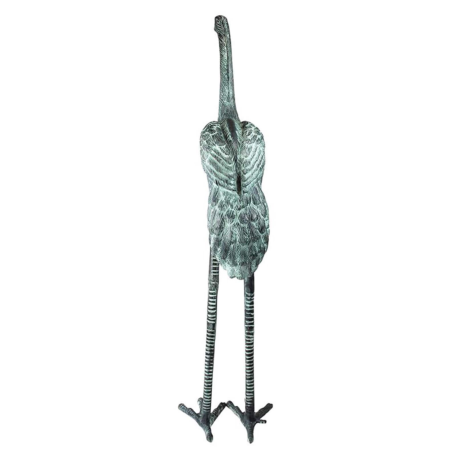 Design Toscano Large Bronze Straight Neck Crane