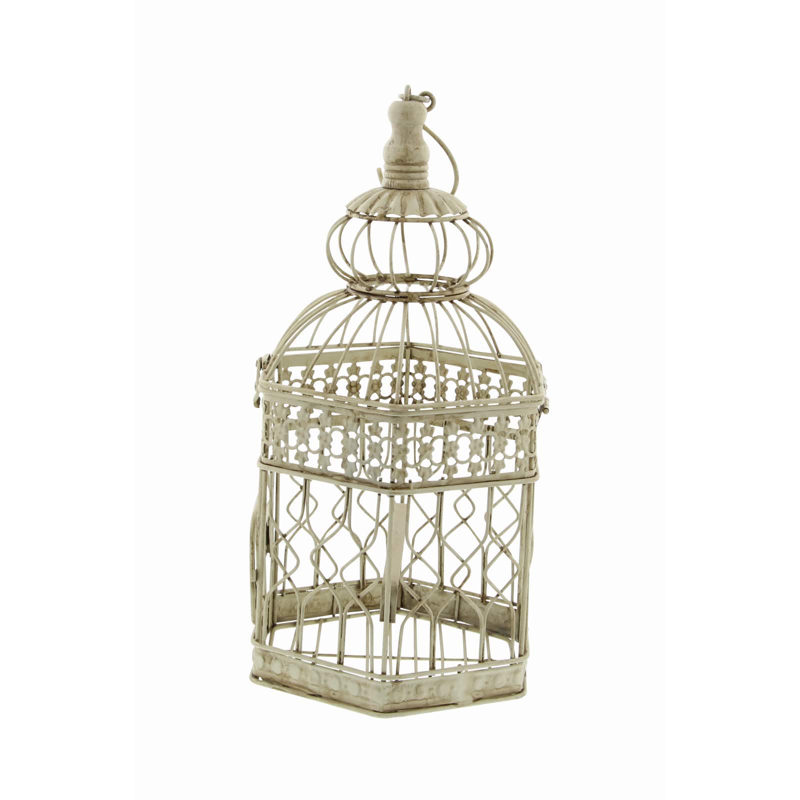 Cream Metal Vintage Birdcage Set