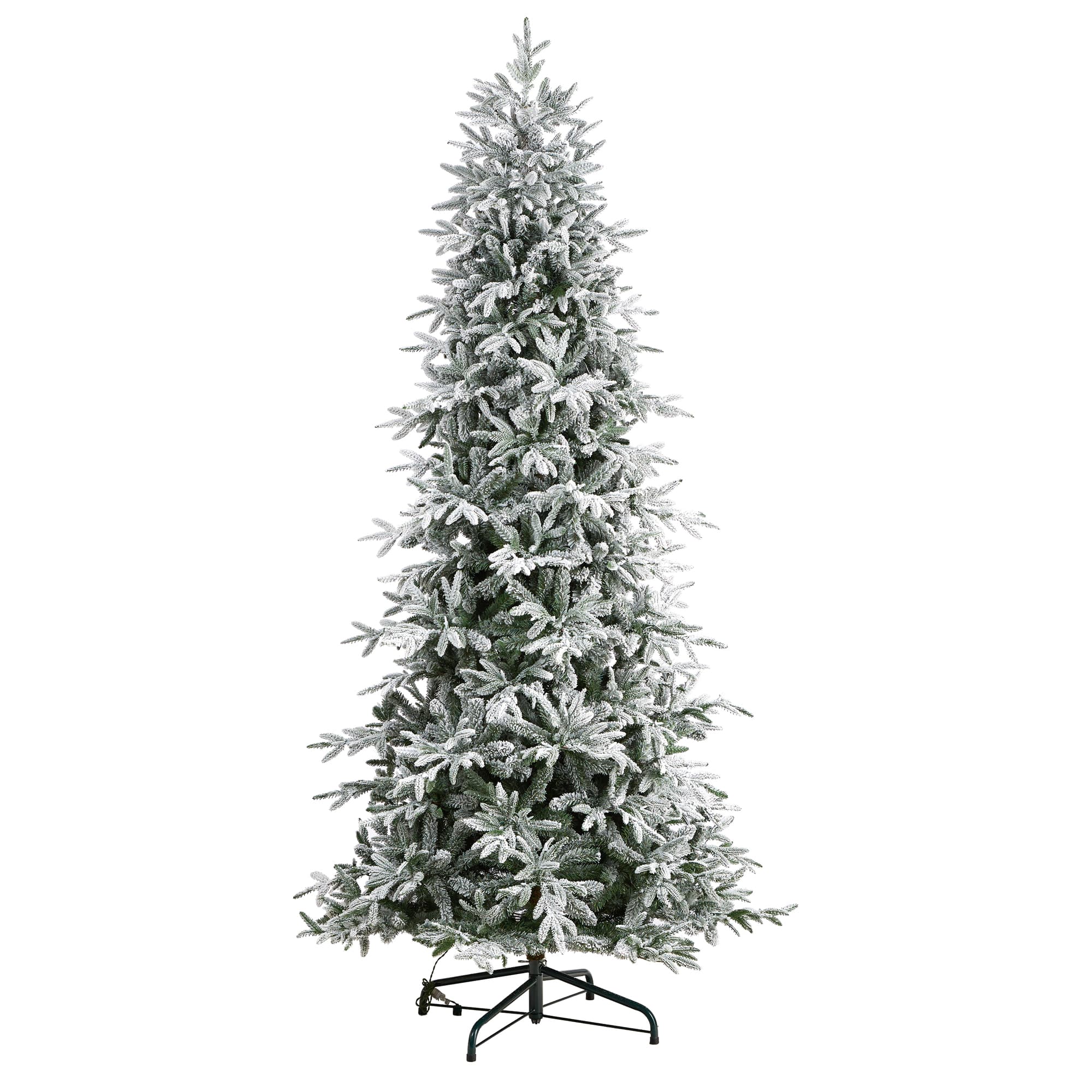 9.5ft. Pre-Lit Flocked Manchester Spruce Artificial Christmas Tree, 650 Lights