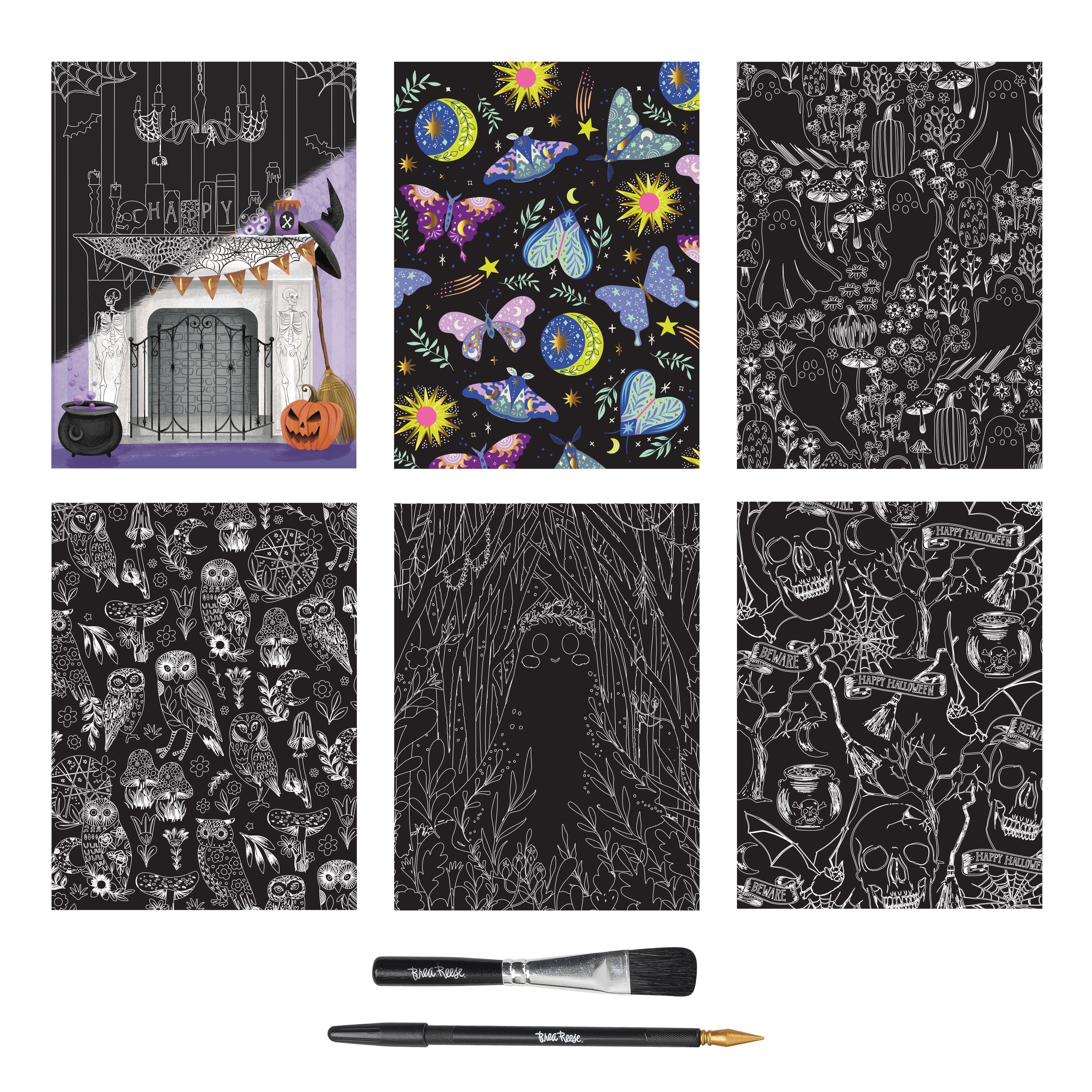 Brea Reese&#x2122; 9&#x22; x 12&#x22; Glam Ghosts Scratch Art Paper Pad