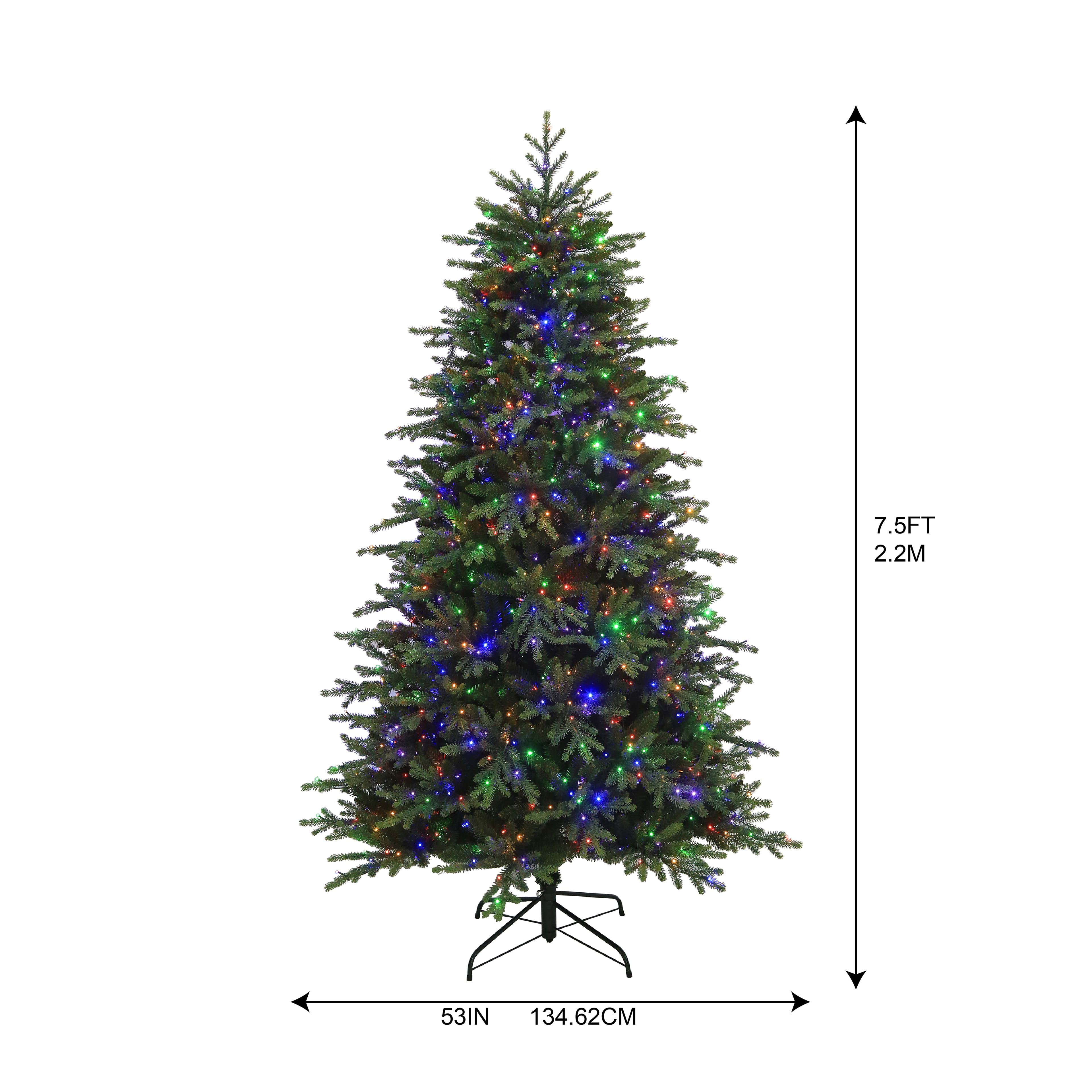 7.5ft. Pre-Lit Charlotte Spruce Artificial Christmas Tree, Color Changing Mini LED Lights by Ashland&#xAE;