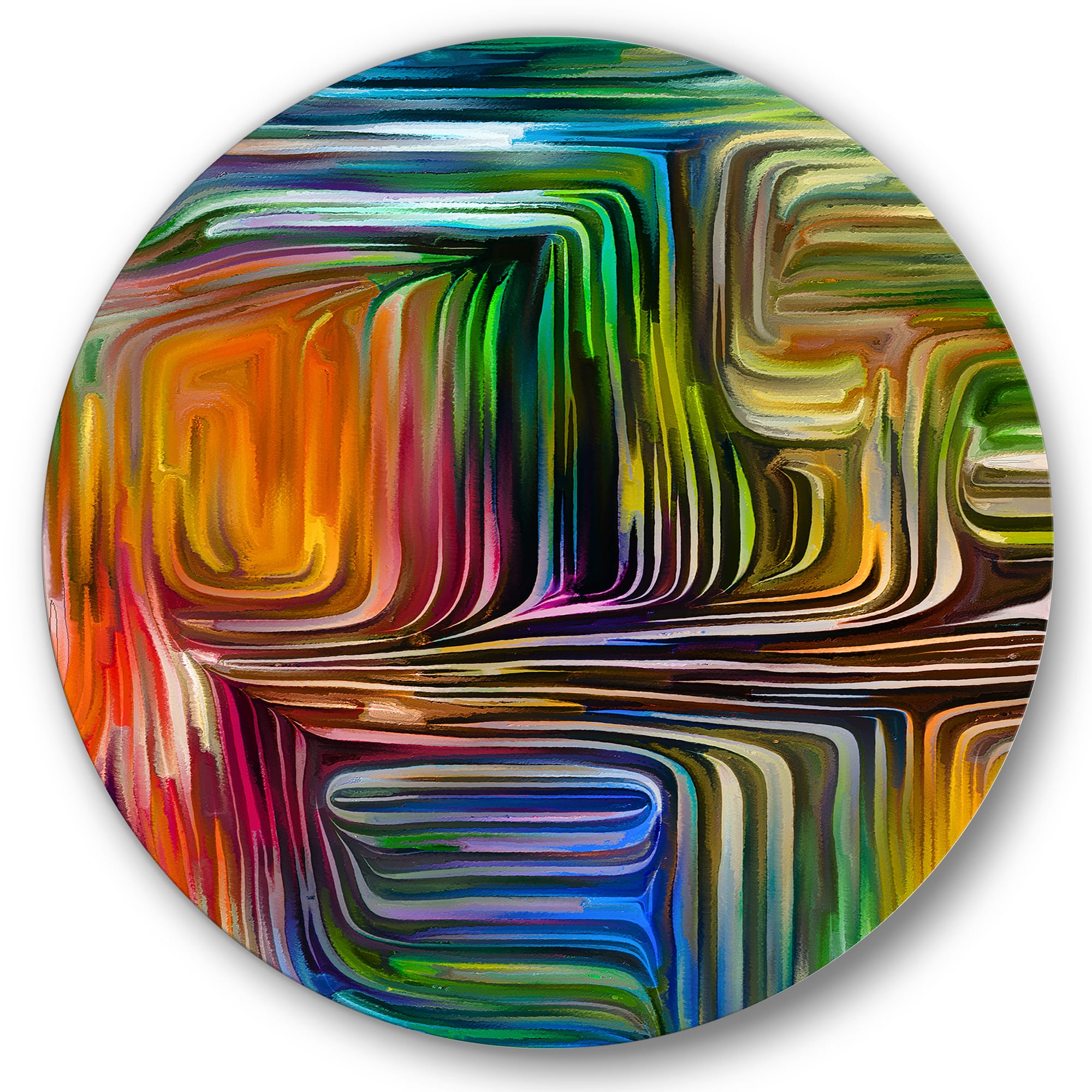 Designart - Colour Fusion III - Modern Metal Circle Wall Art