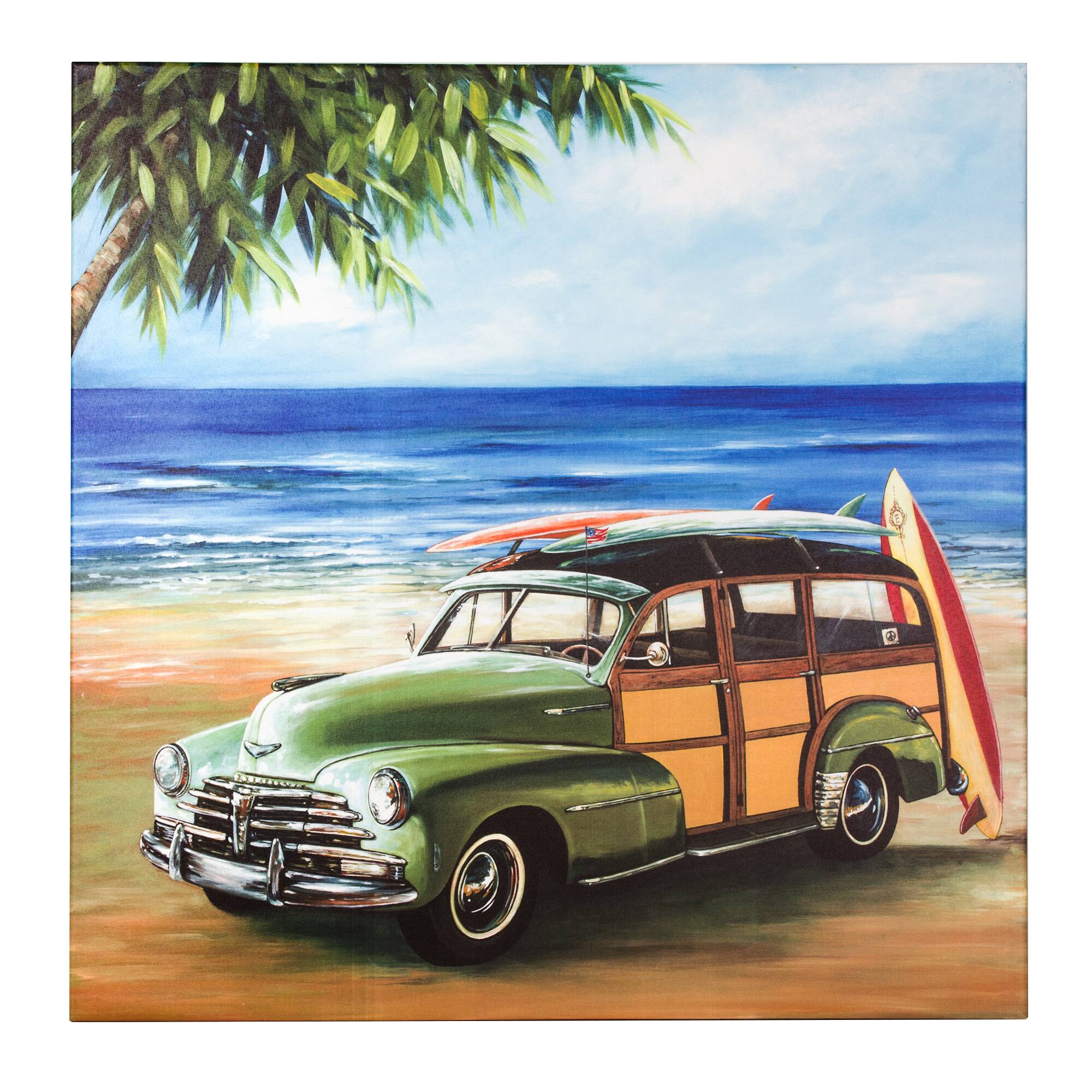 Seaside Cruising Outdoor Canvas Art Print - 35&#x22;x35&#x22;