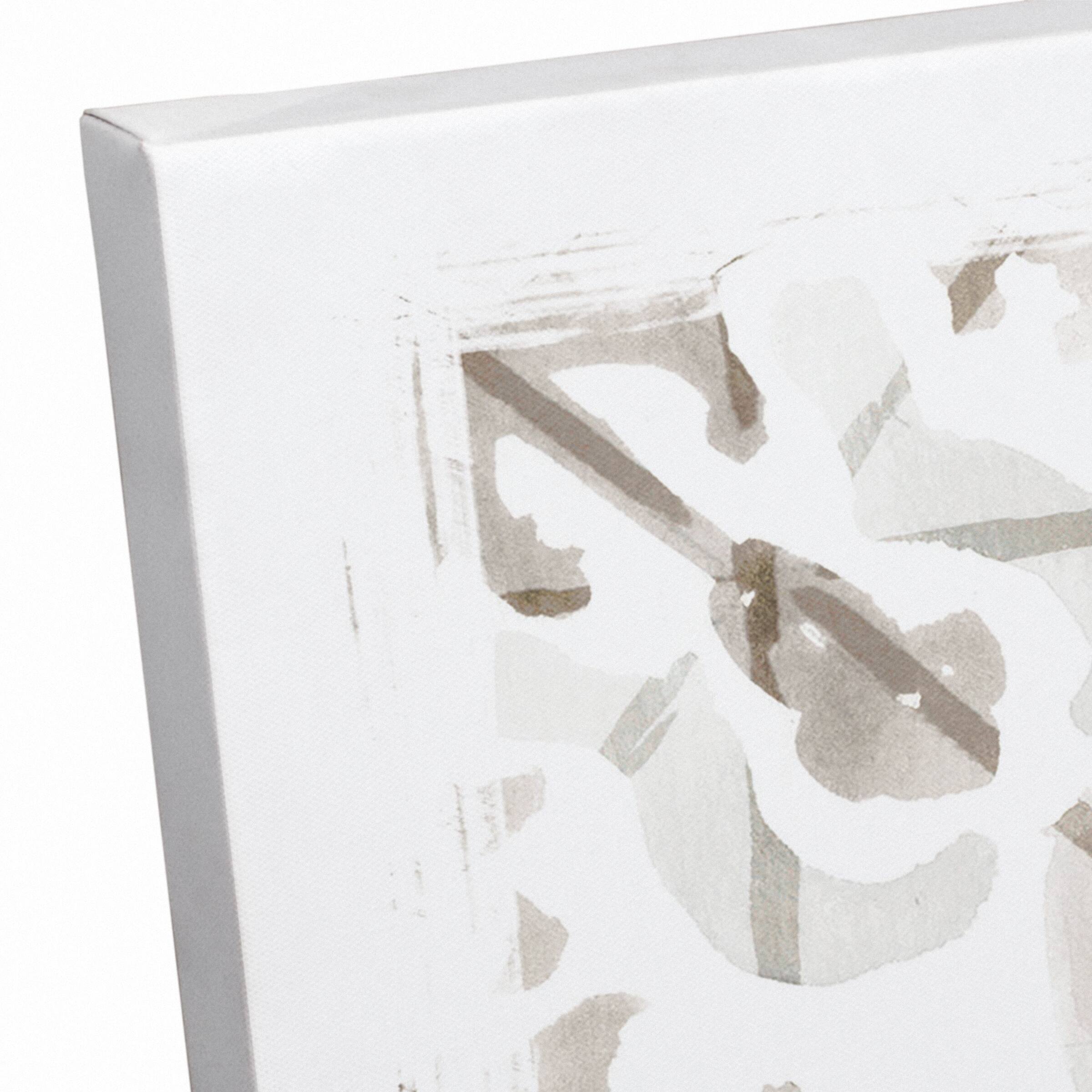 Gray And Gold Medallion 20" x 20" Canvas Wall Art