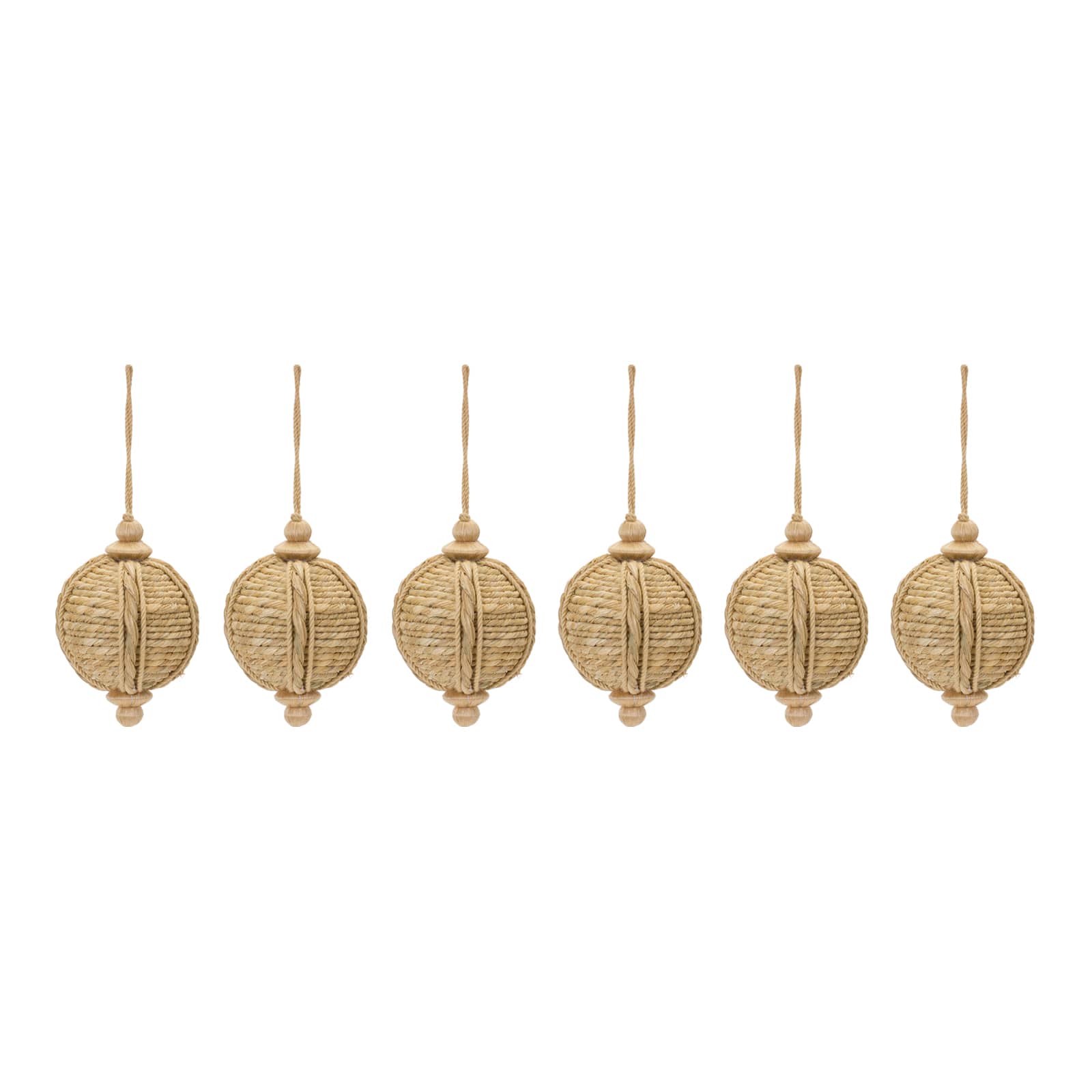 6ct. 5&#x22; Natural Jute Onion Ornament