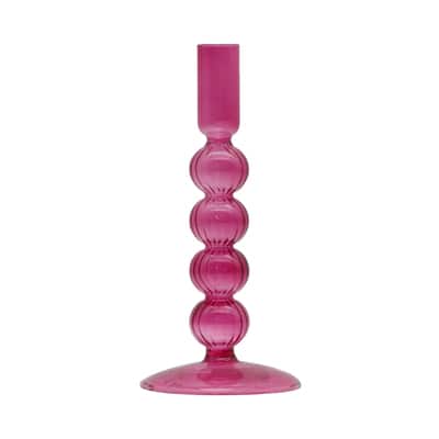 7.5" Bubble Glass Taper Candle Holder by Ashland®