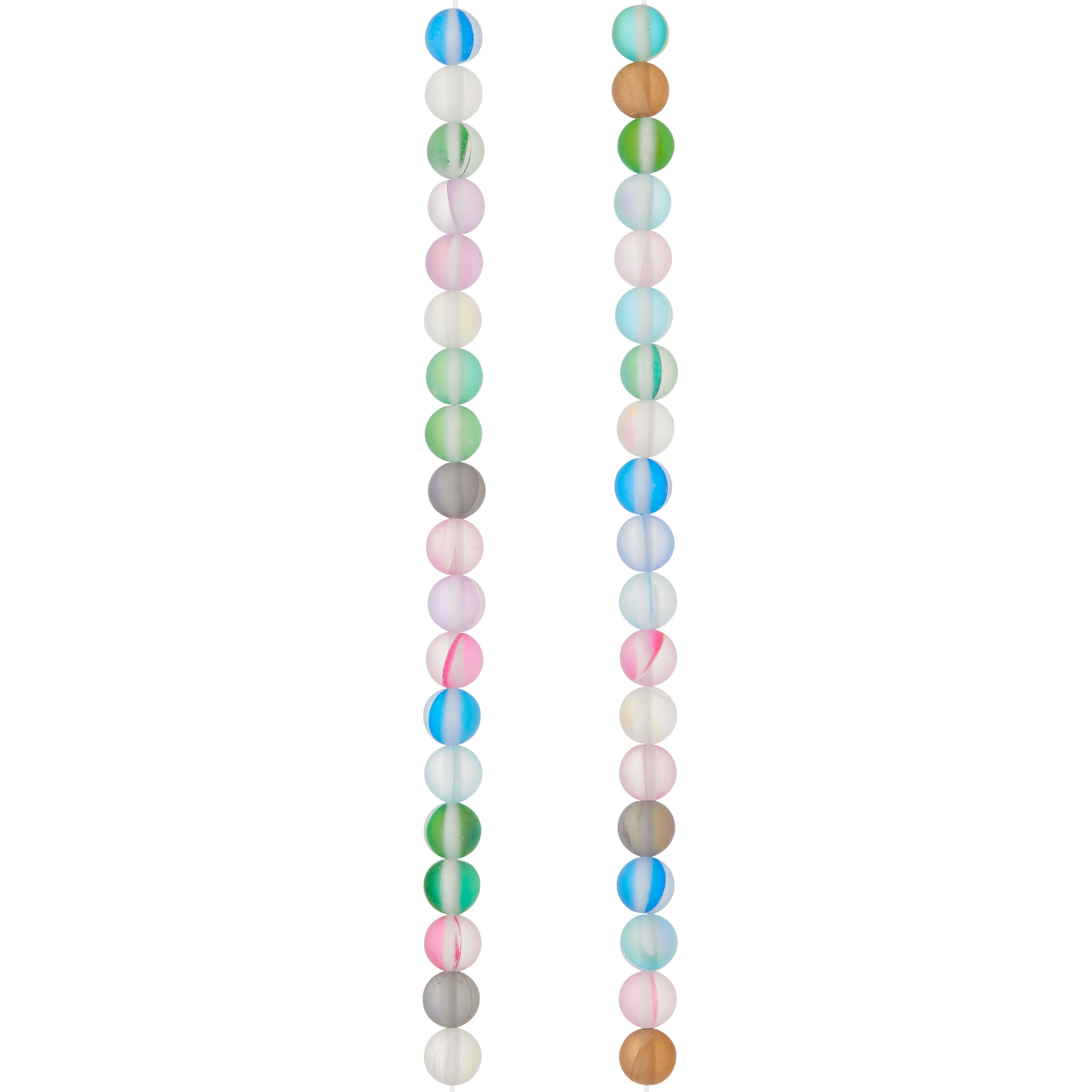 Multicolor Matte Glass Round Beads by Bead Landing&#x2122;