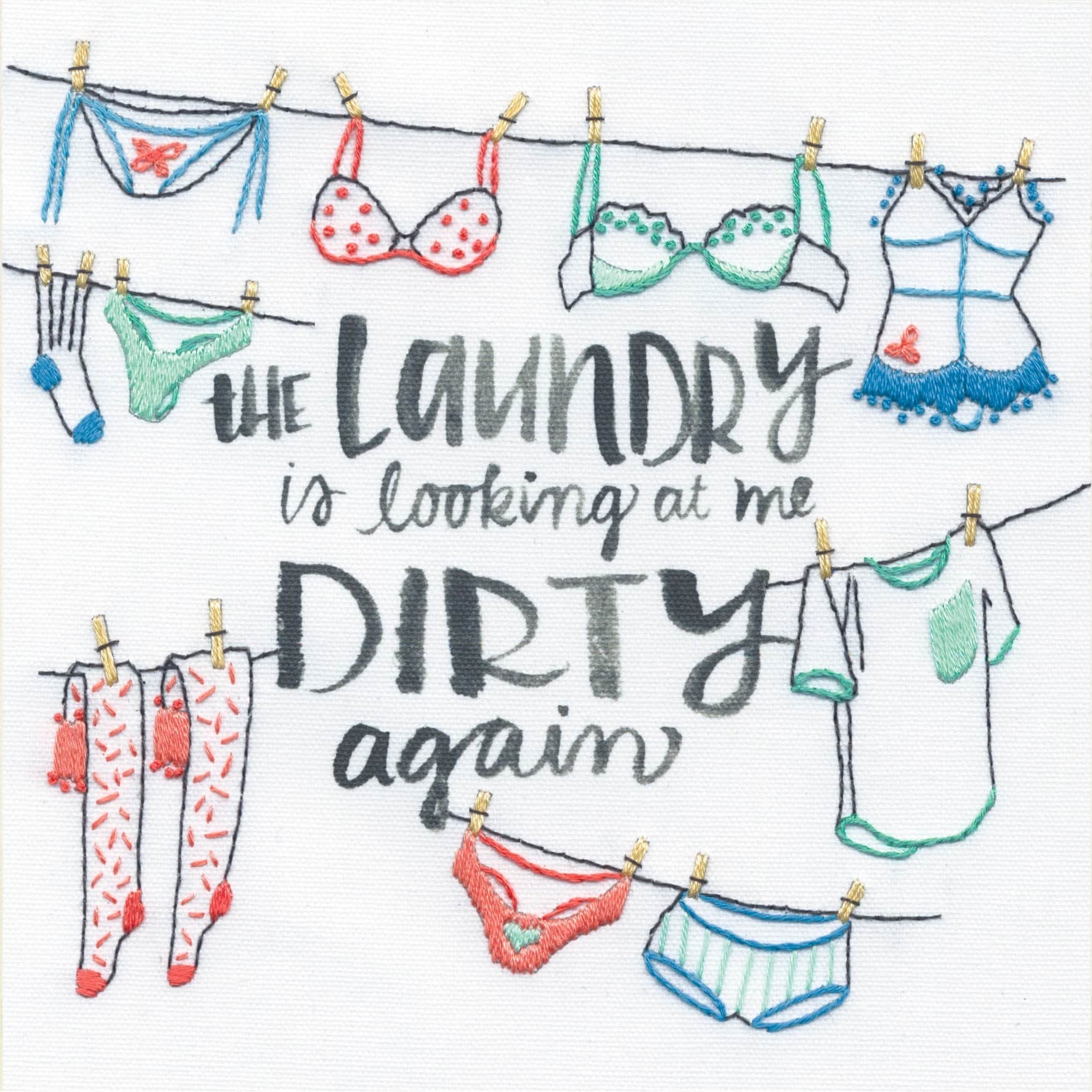 Dimensions&#xAE; 6&#x27;&#x27; x 6&#x27;&#x27; Out To Dry Embroidery Kit