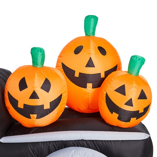 Glitzhome® 8ft. Lighted Inflatable Truck With Jack-O-Lantern Pumpkins ...