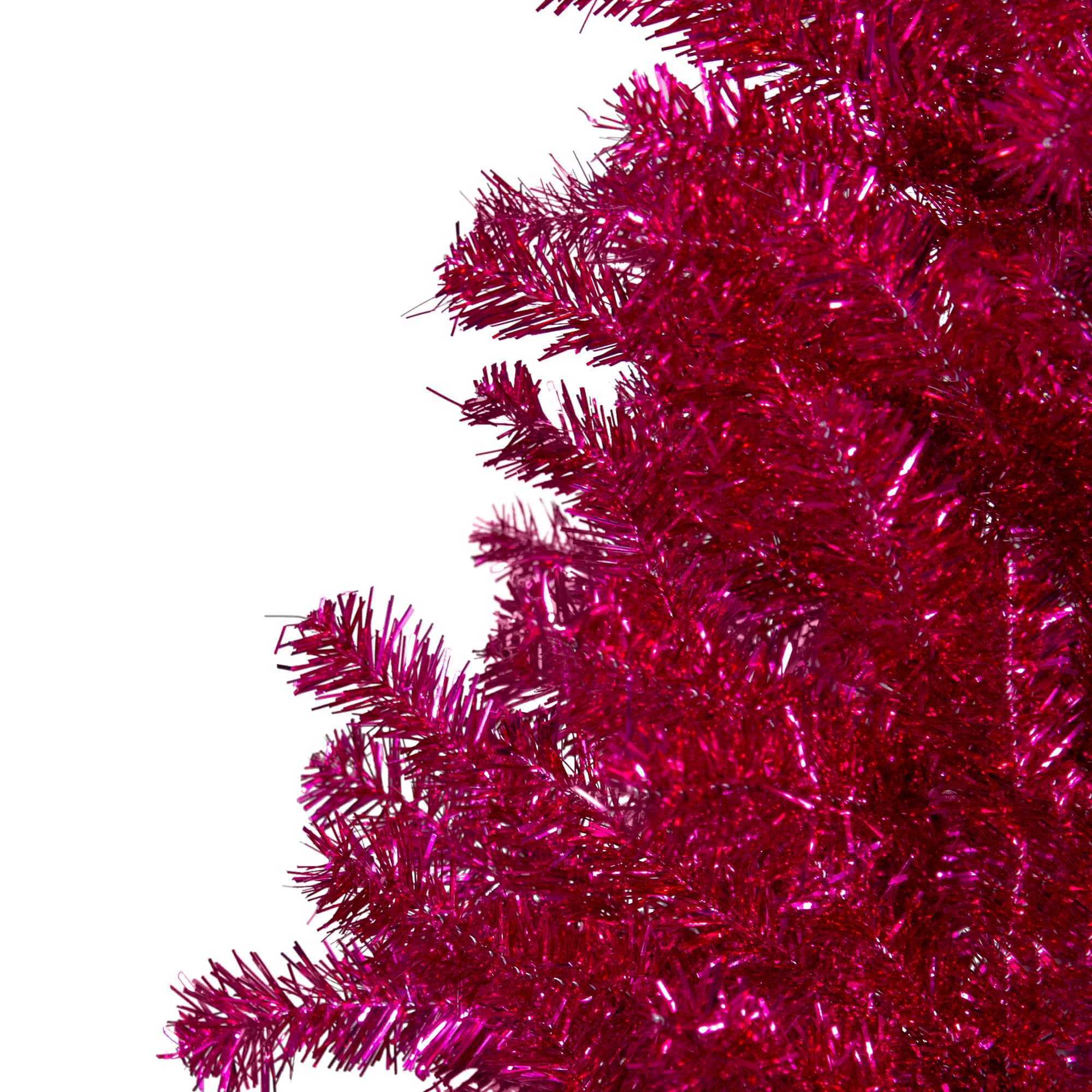 4.5ft. Unlit Metallic Pink Tinsel Artificial Christmas Tree