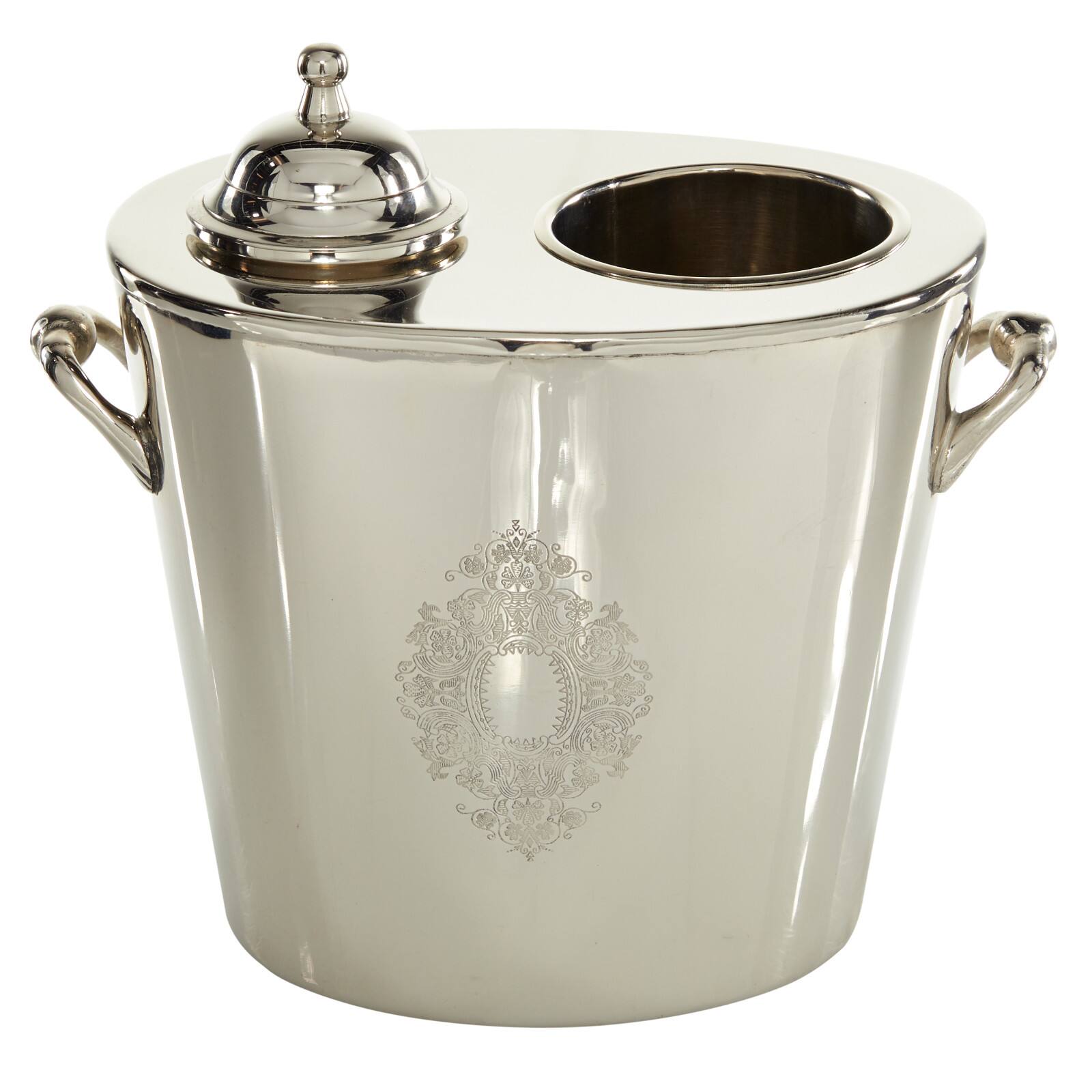 11&#x22; Silver Metal Traditional Wine Holder Cooler