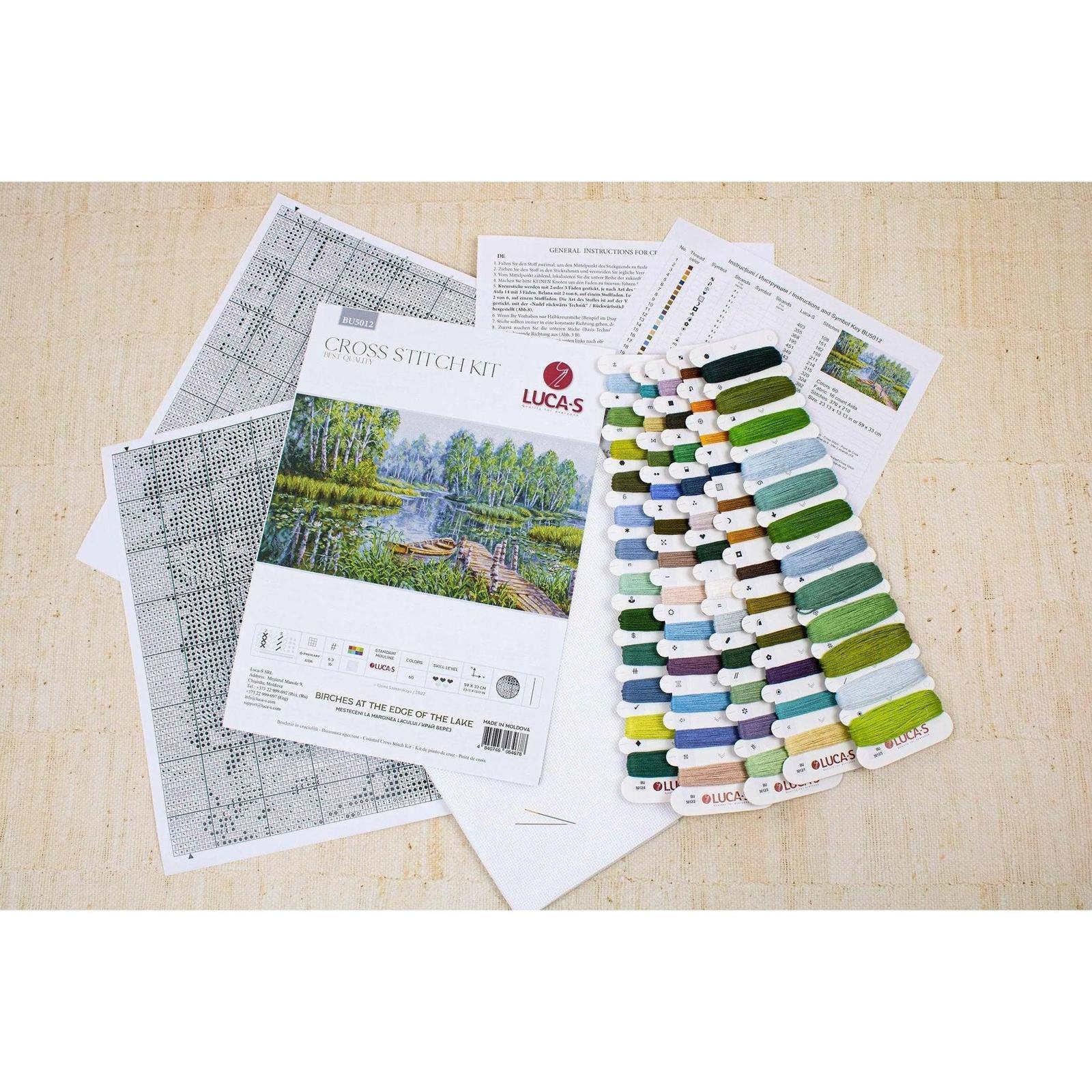 Luca-S Birches at the Edge of the Lake Counted Cross Stitch Kit