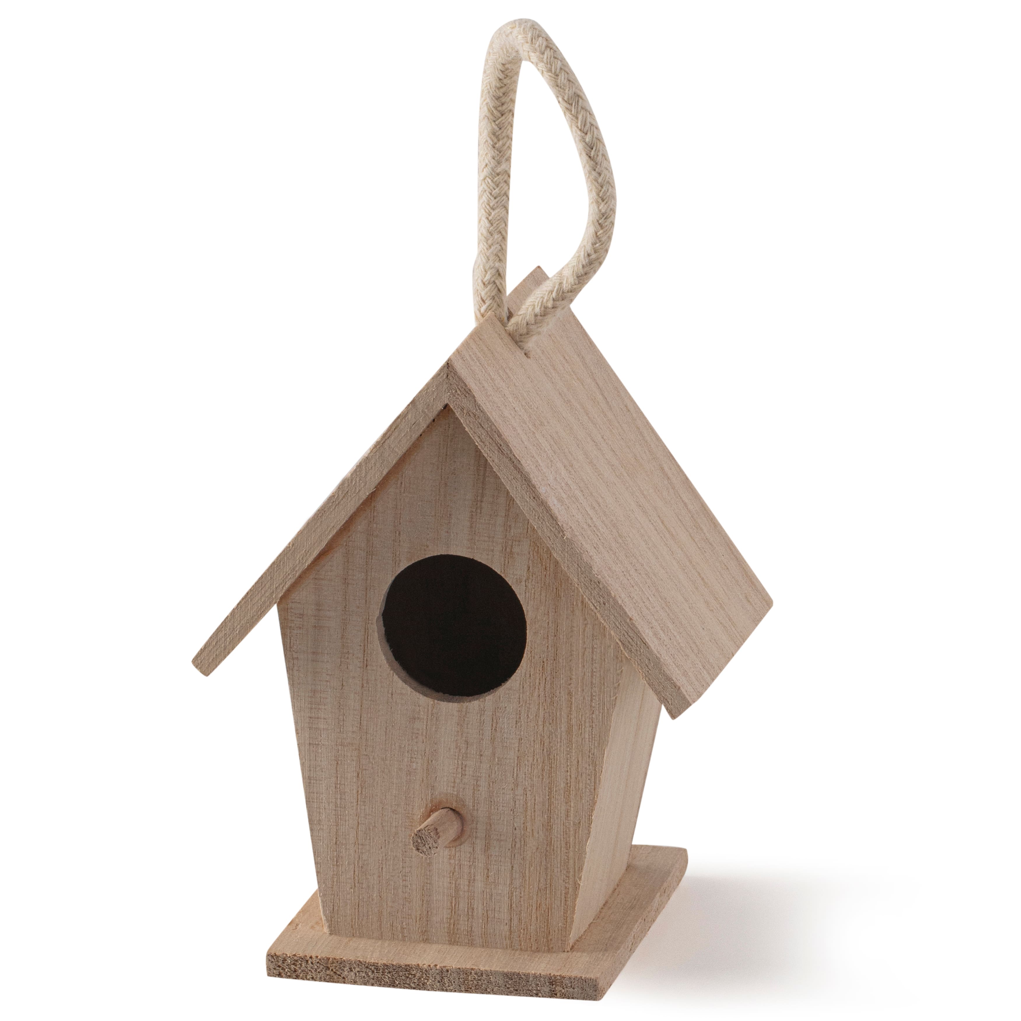 12 Pack: 4&#x22; Traditional Wood Birdhouse by Make Market&#xAE;