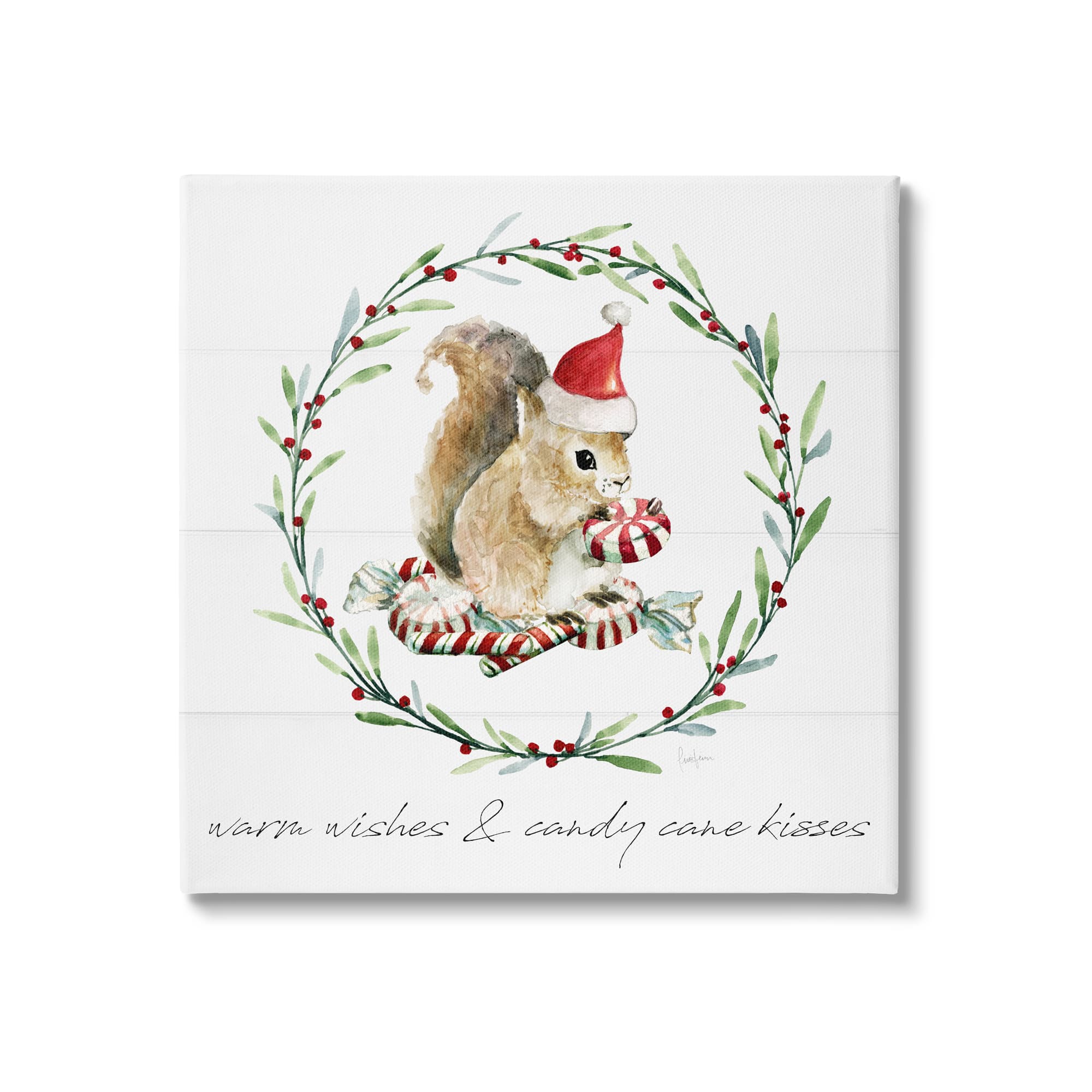 Stupell Industries Warm Wishes & Candy Kisses Phrase Canvas Wall Art