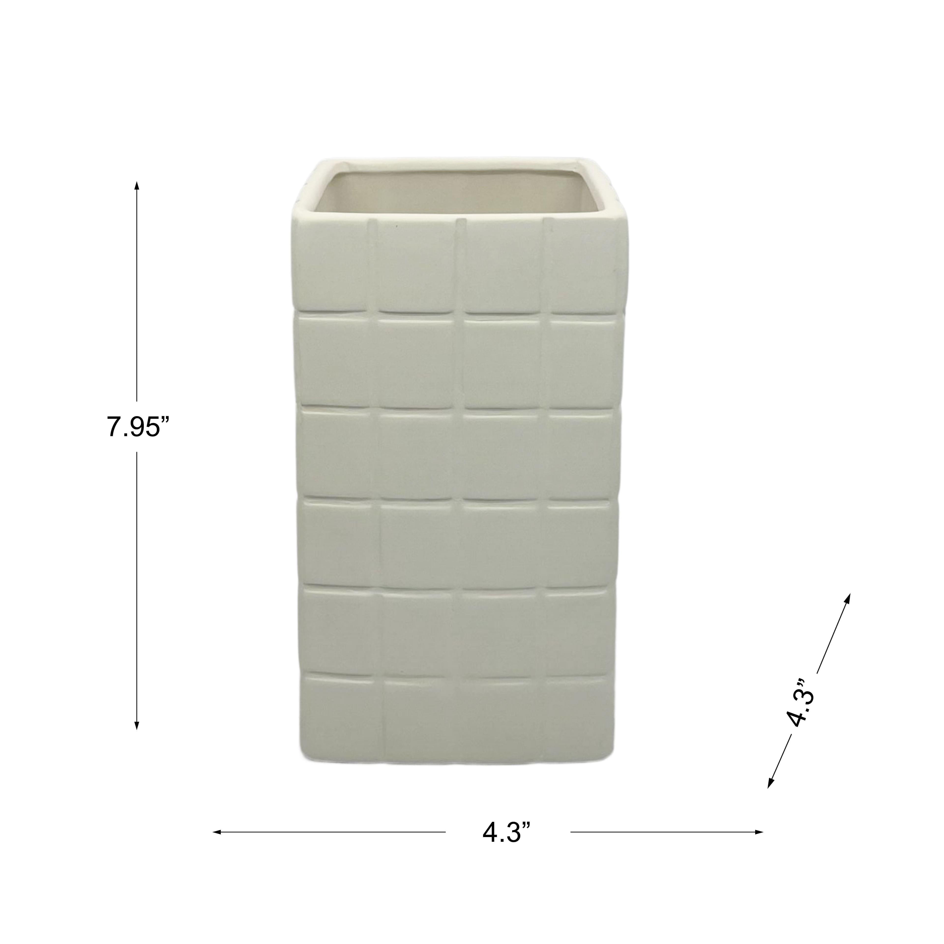 8&#x22; Square Novelty Vase DIY Ceramic D&#xE9;cor by Make Market&#xAE;