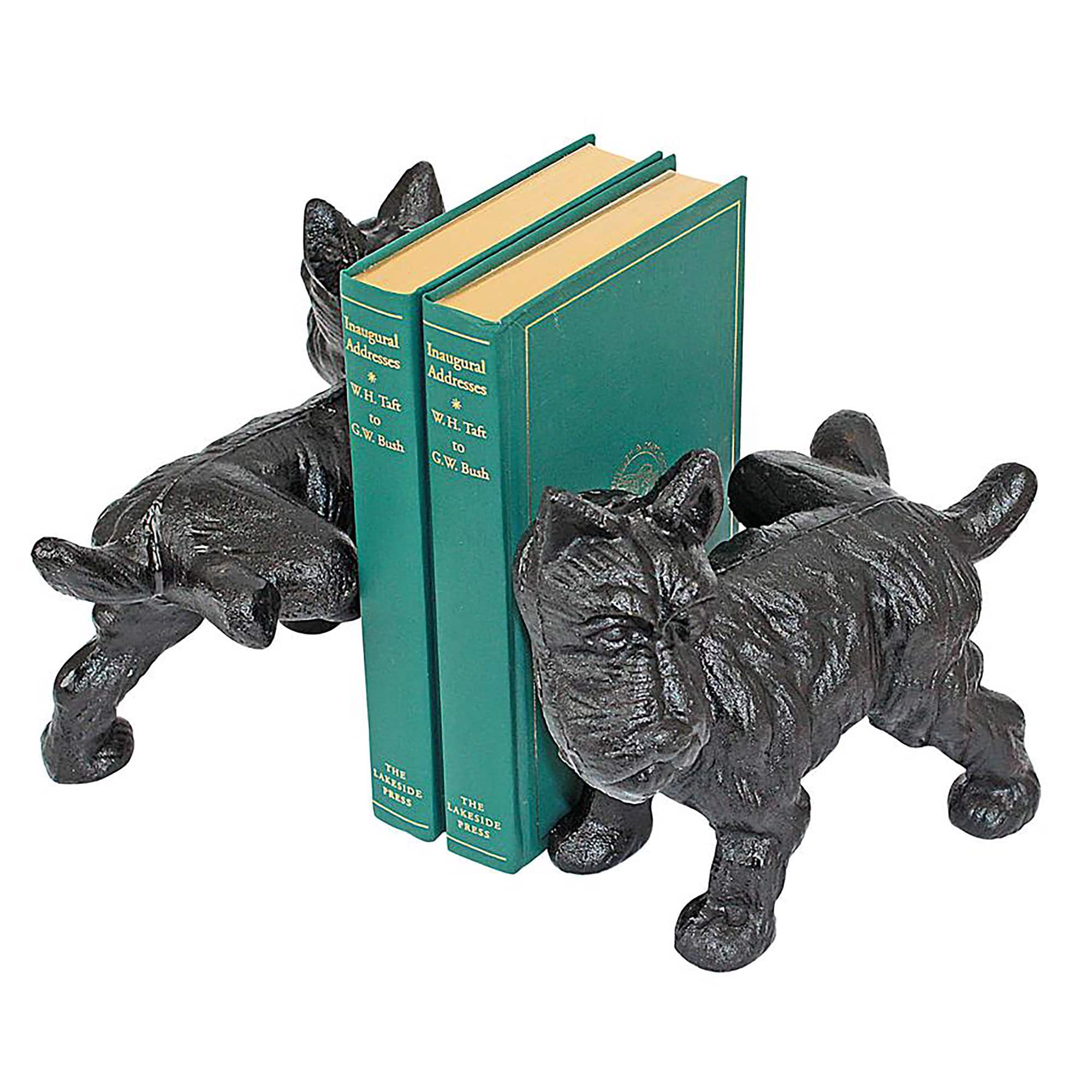 Design Toscano 6&#x22; Naughty Peeing Scotty Dog Cast Iron Sculptural Bookends, 2ct.