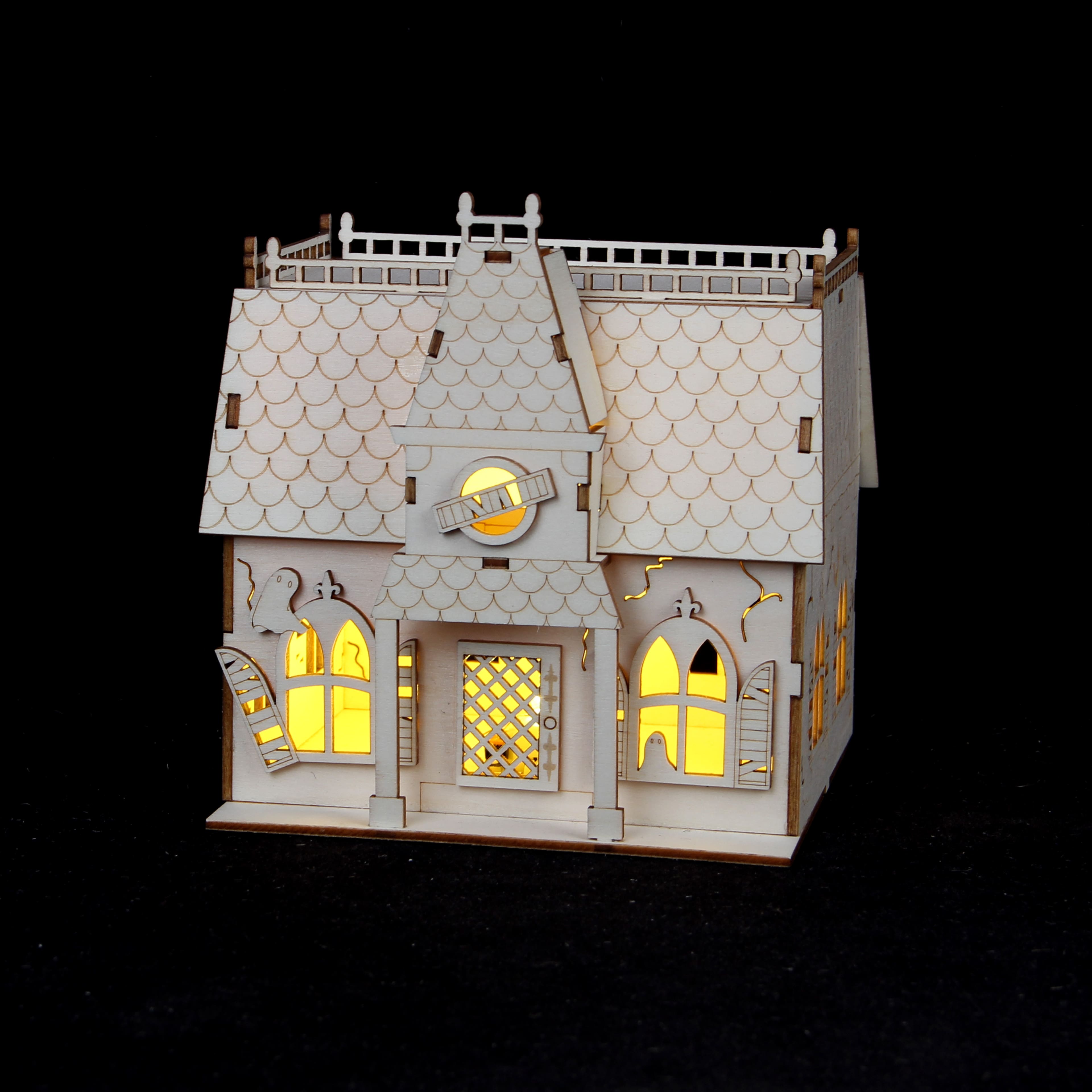 6" DIY Village Haunted House LED Wood Décor by Make Market®