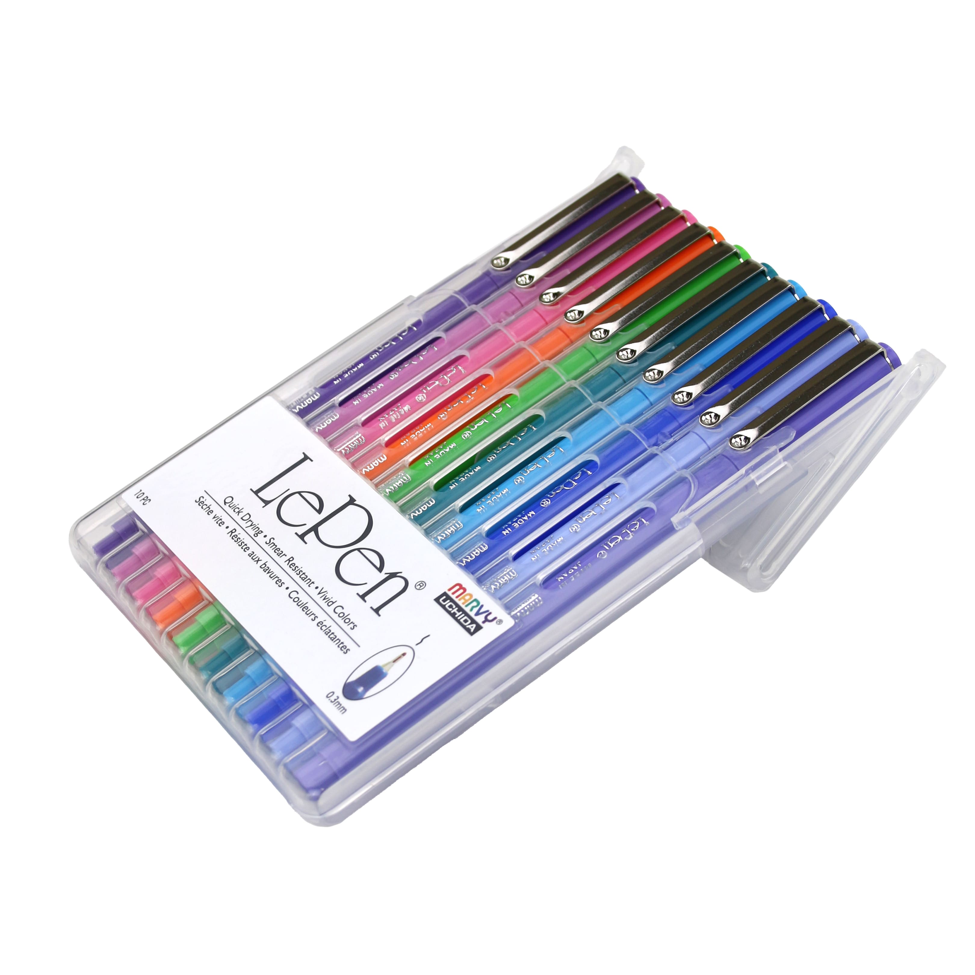 Marvy® Uchida LePen® Extra Fine 10 Colour Bright Pen Set