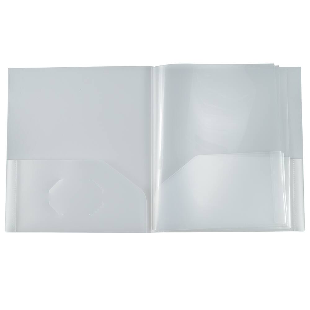 JAM Paper Heavy Duty Plastic 10-Pocket Folder, 2ct.
