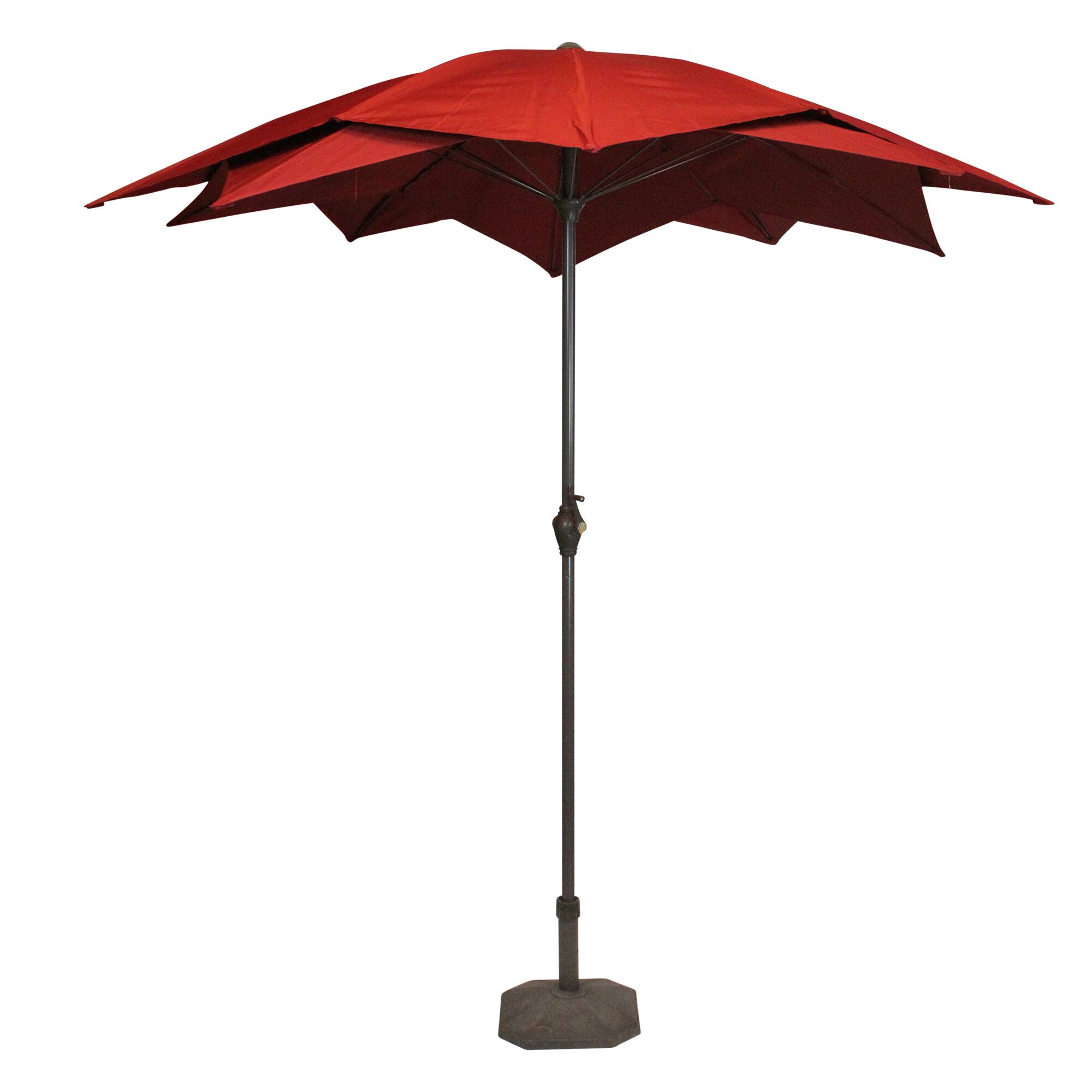 8.2ft. Burgundy Outdoor Patio Lotus Umbrella