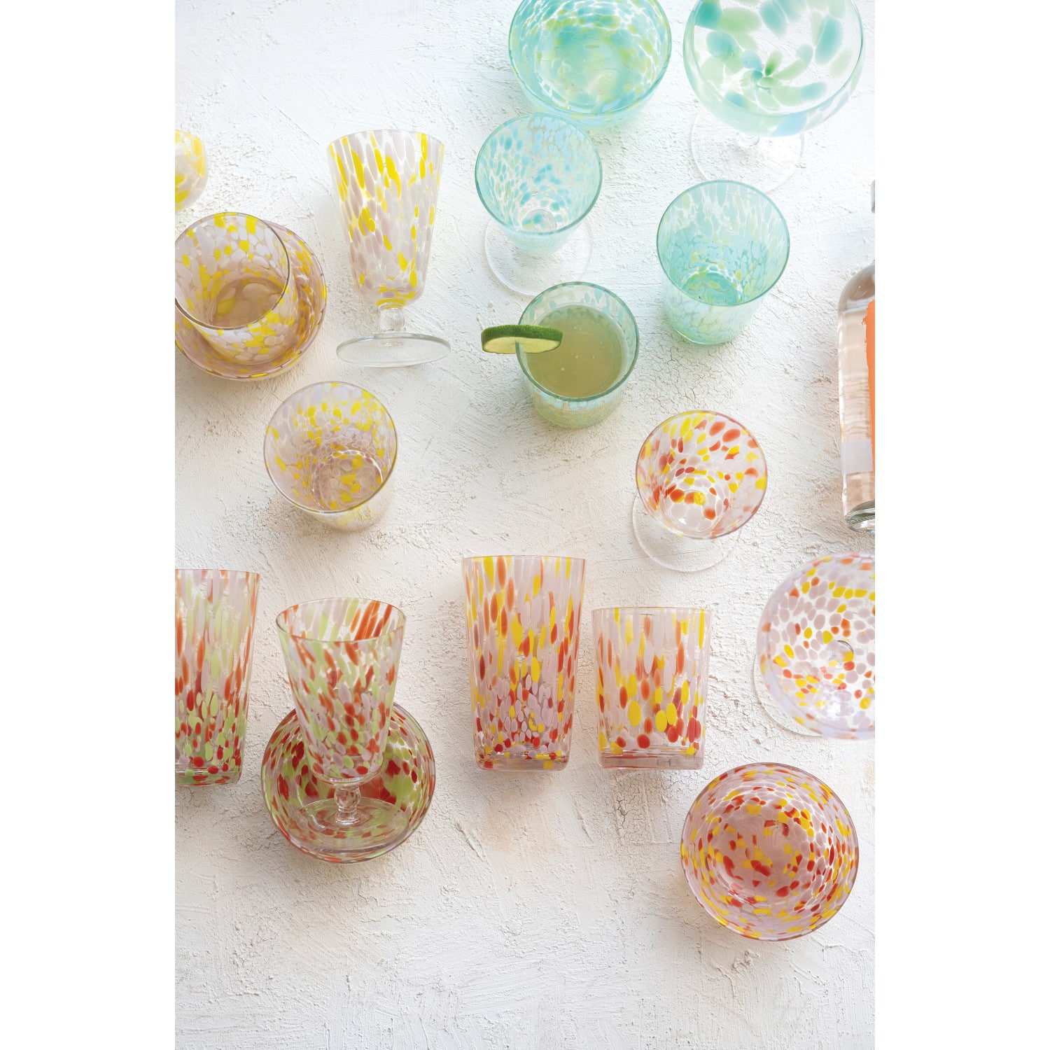 Hello Honey® Round Varied Multicolor Drinking Glass Set