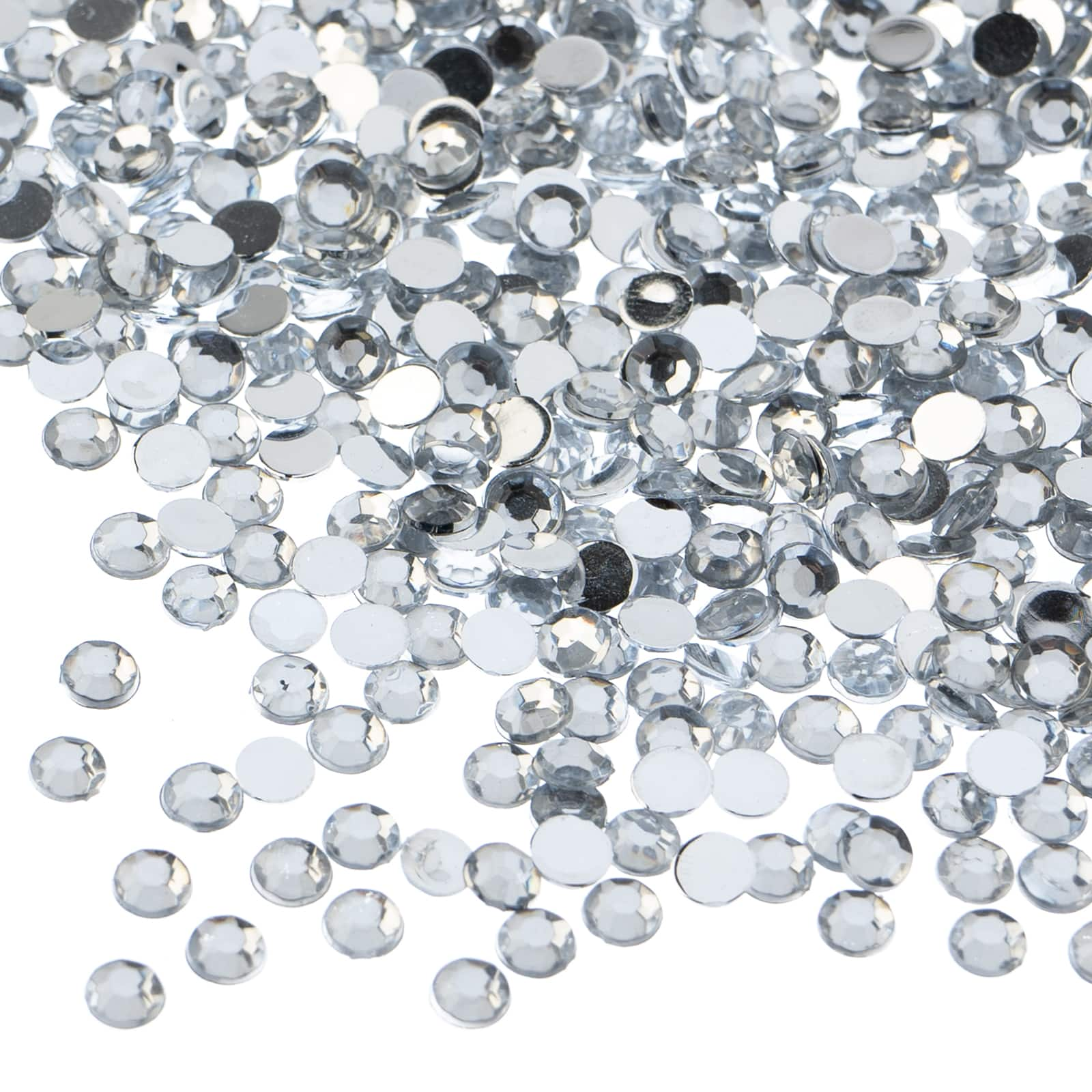 John Bead Acrylic Round Flat Back Rhinestones 6mm (ss28) Crystal 1000pcs/bag - Crystal