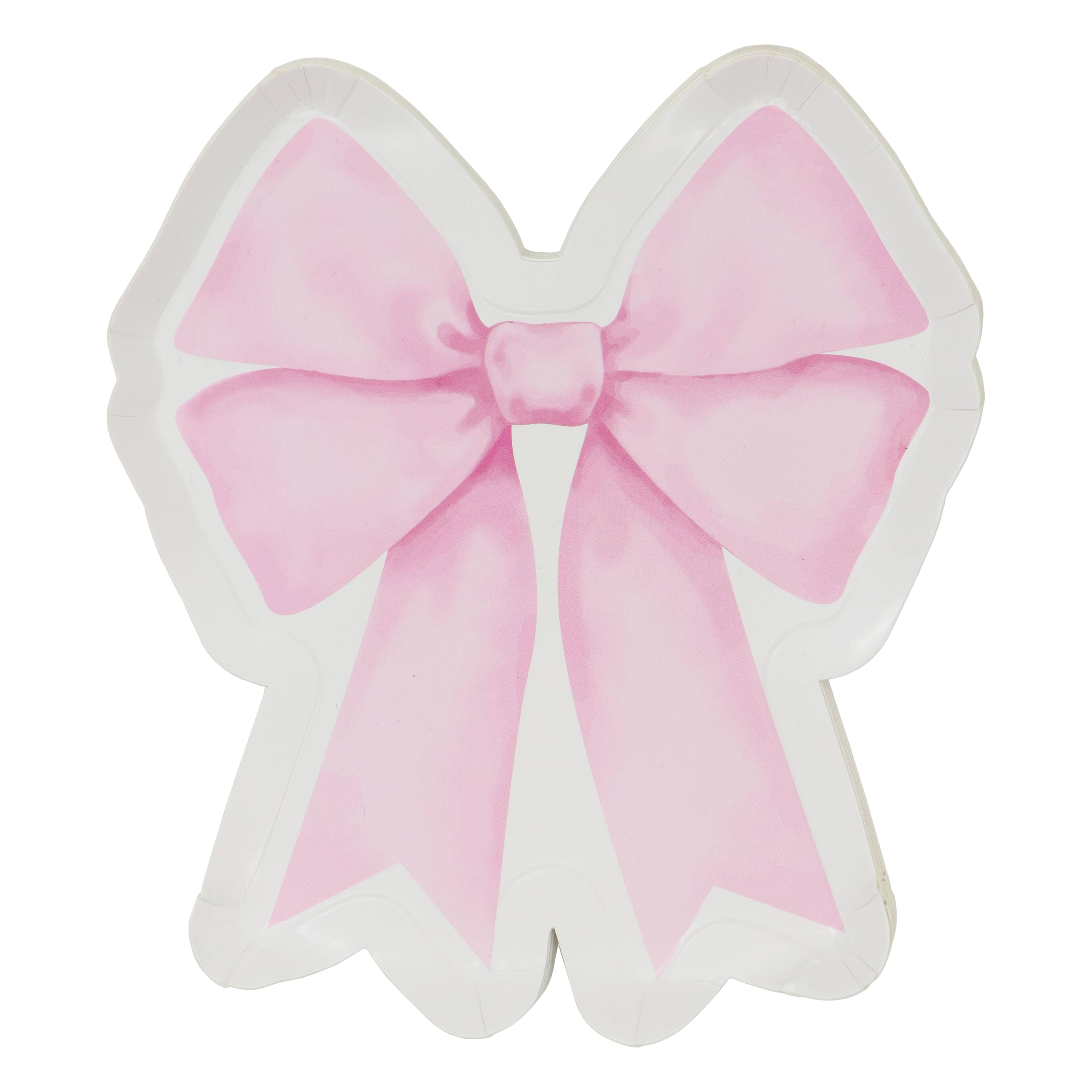 24 Packs: 8 ct. (192 total) 7" Pink Bow Snack Plates by Celebrate It™