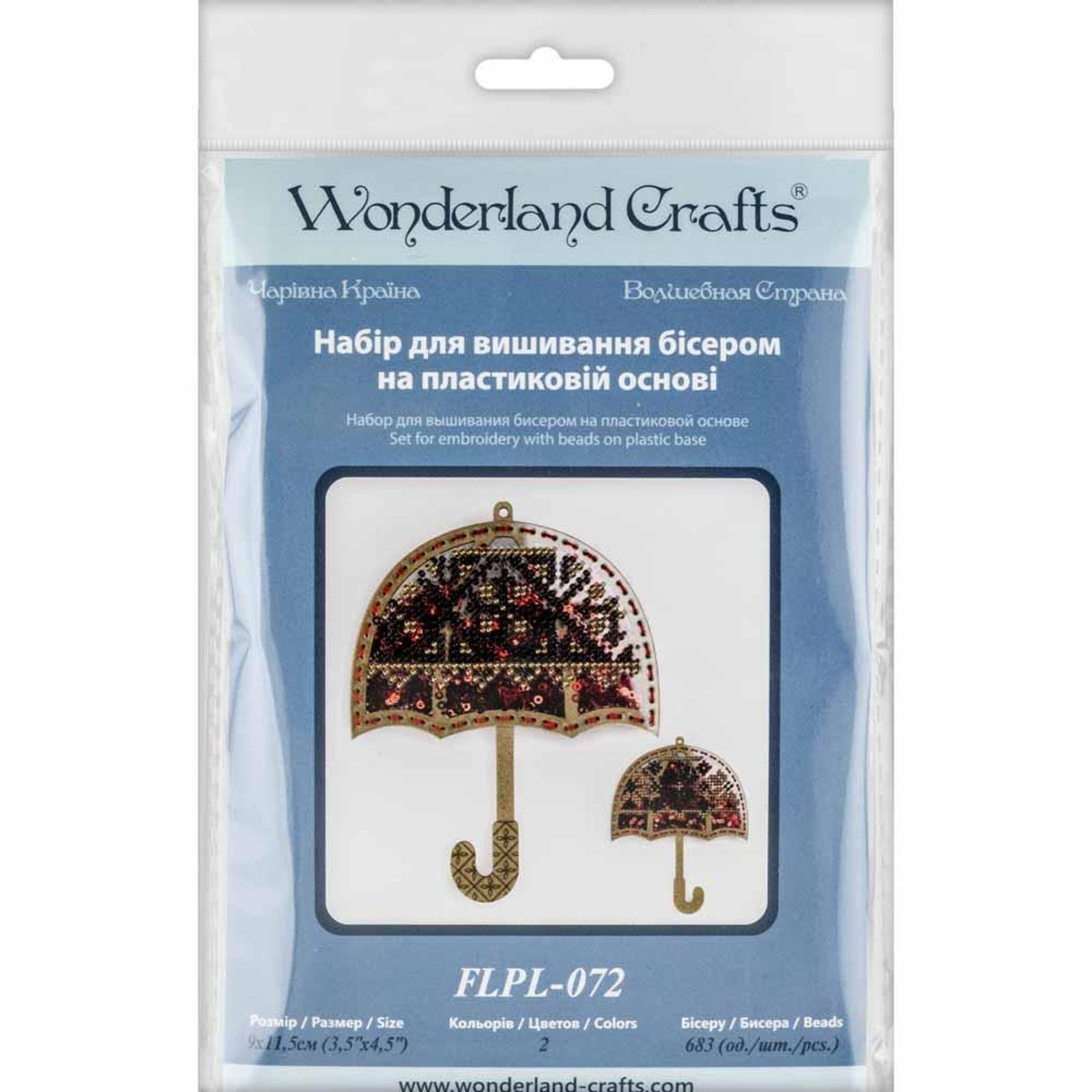 Wonderland Crafts Red Umbrella Christmas Ornament Bead Embroidery Kit
