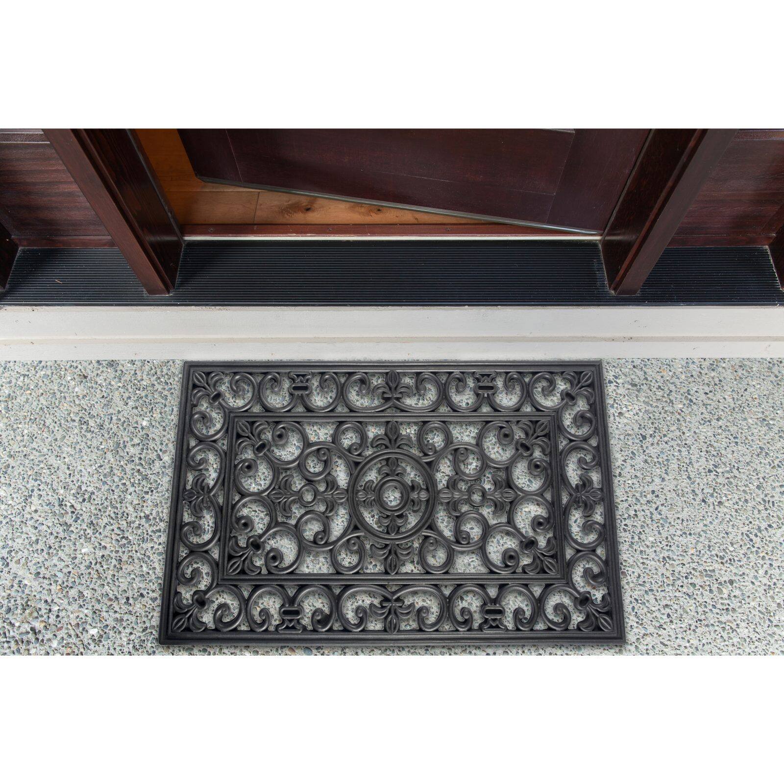 DII® J&M Wrought Iron Rubber Doormat