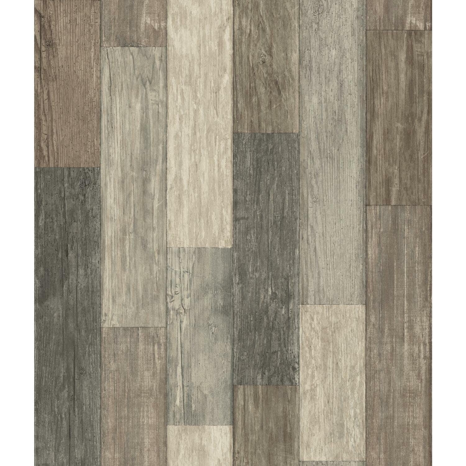 RoomMates Dark Weathered Plank Peel & Stick Wallpaper