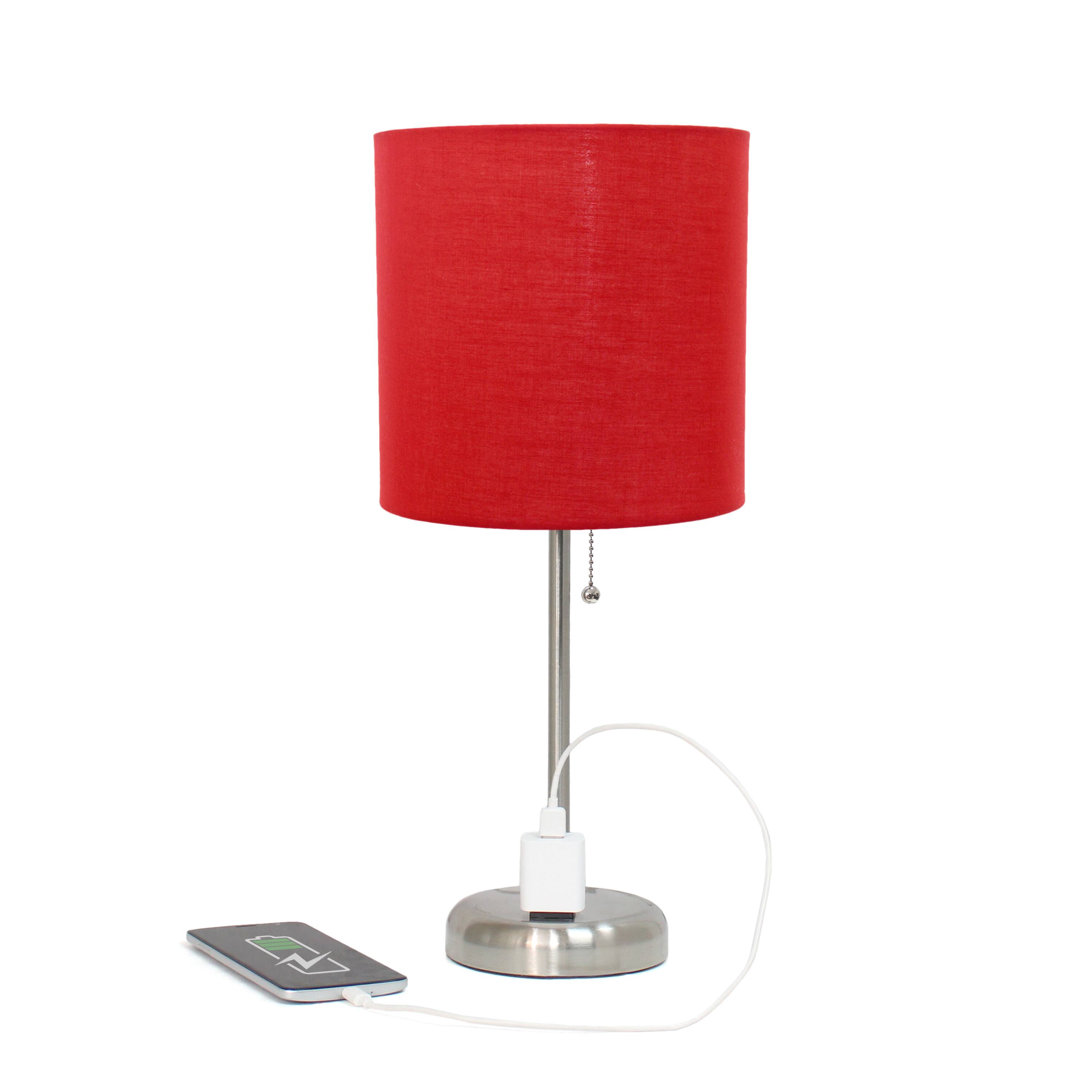 Creekwood Home Oslo 19.5&#x22; Power Outlet Table Lamp