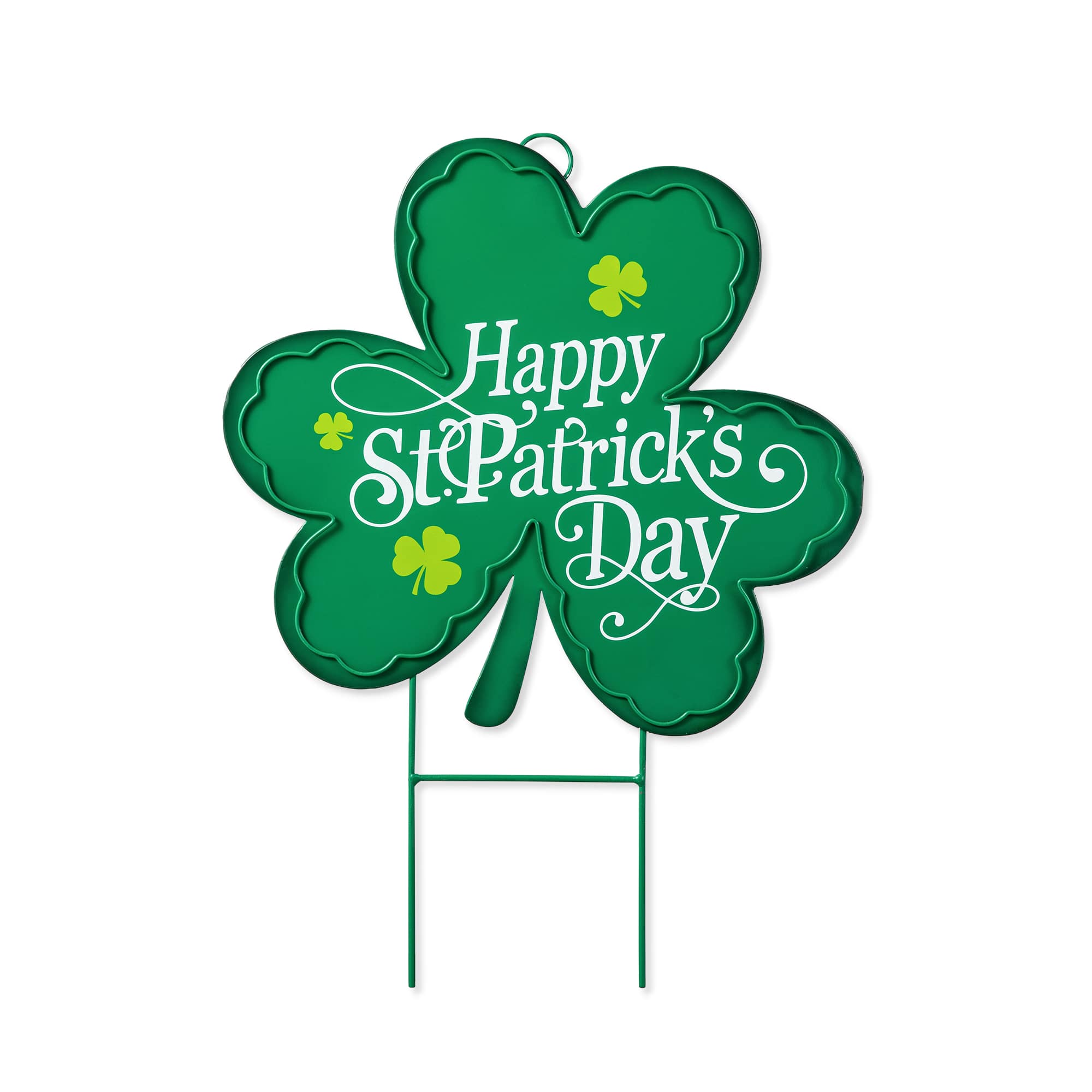 Glitzhome® 24" St. Patrick's Metal Shamrock Yard Stake