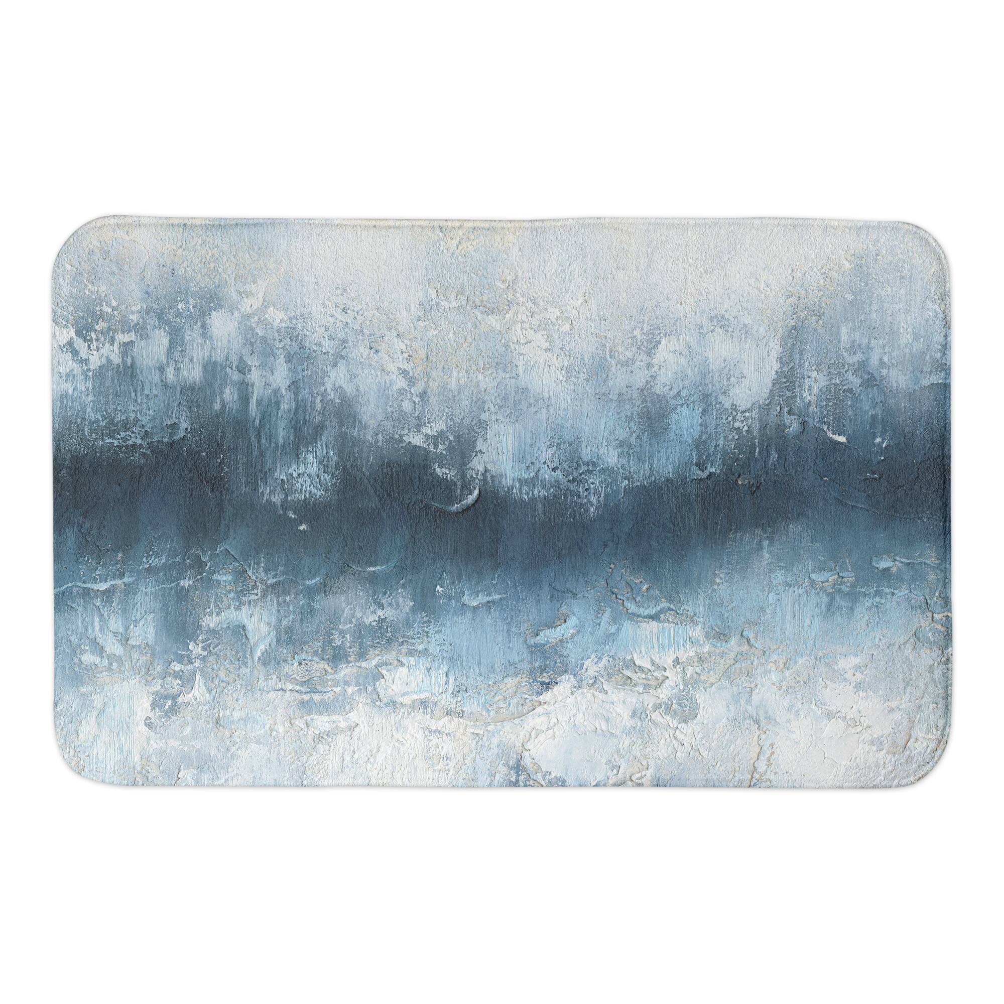 Painterly Abstract Waves Bath Mat