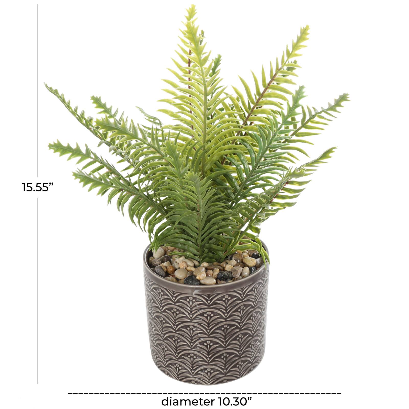 16&#x22; Green Foliage Artificial Plant in Decorative Pot