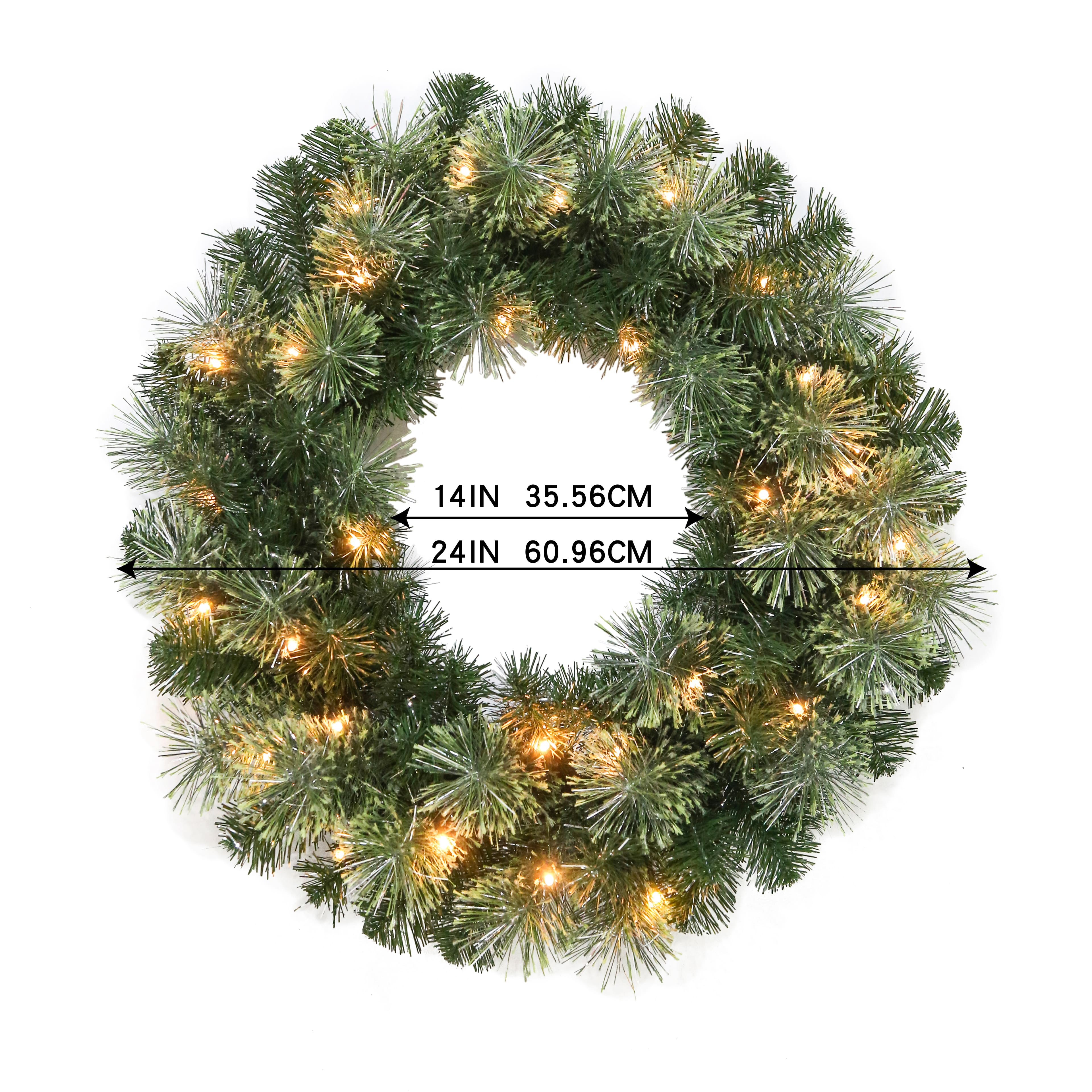 24&#x22; Pre-Lit Celebration Pine Wreath by Ashland&#xAE;