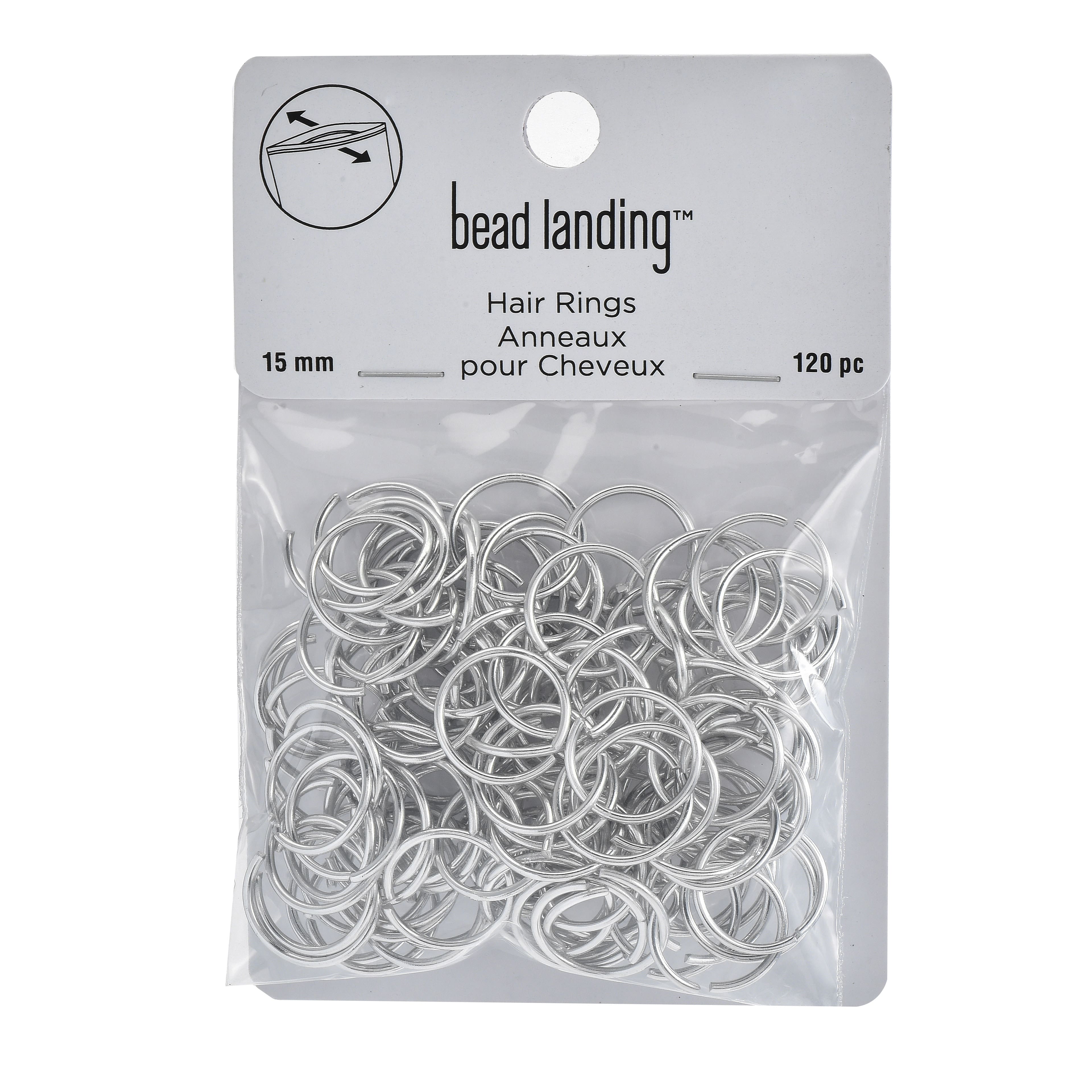 15mm Aluminum Hair Rings, 120ct. by Bead Landing™