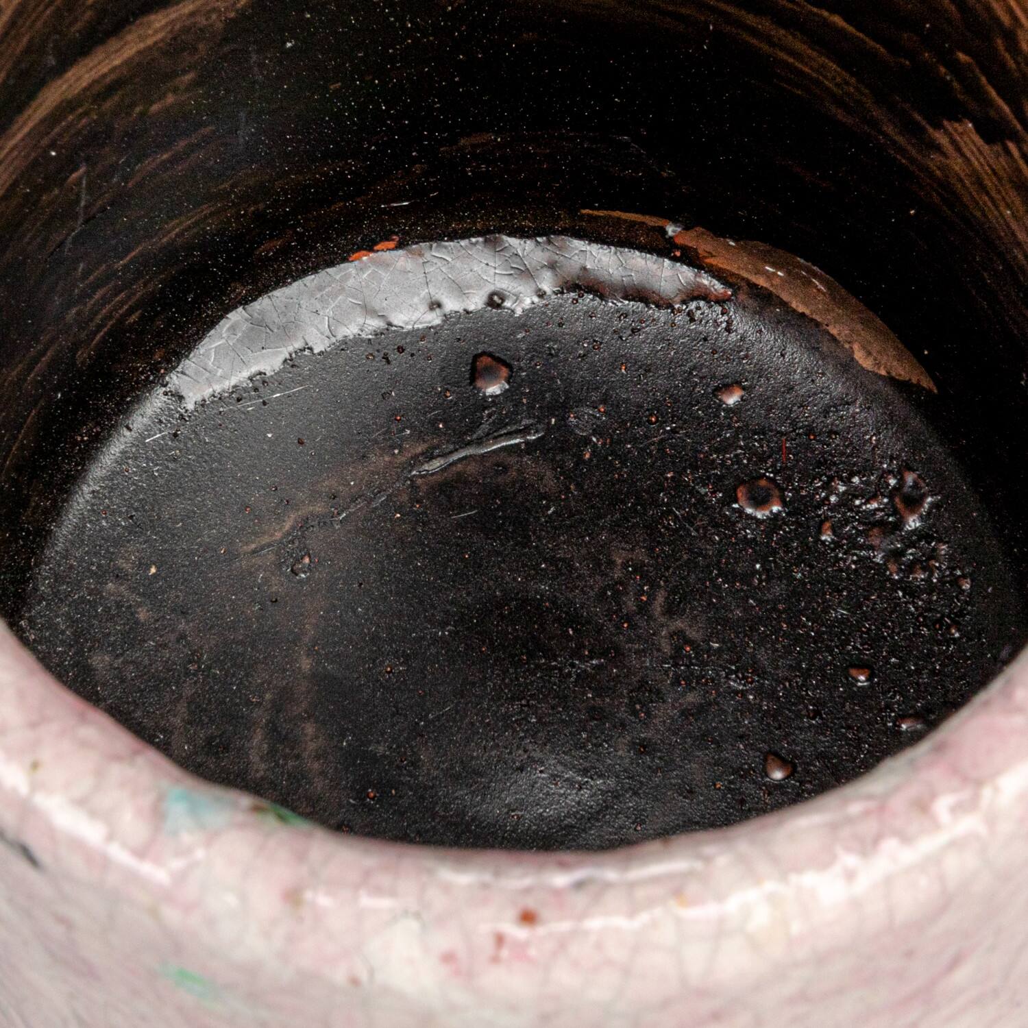 Hello Honey® 4.75" Matte Pink Crackle Glaze Decorative Terra Cotta Planter