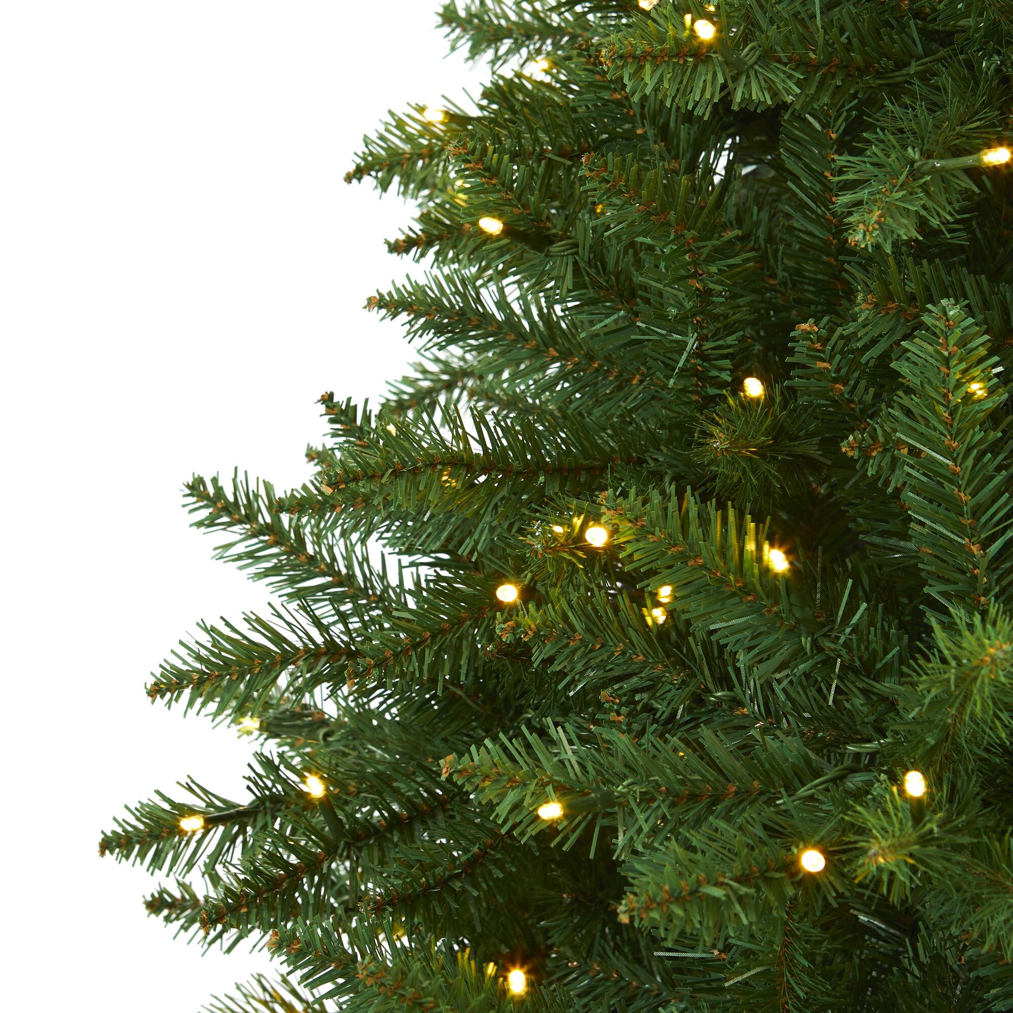 7.5ft. Pre-Lit Green Valley Fir Artificial Christmas Tree with Clear LED Lights