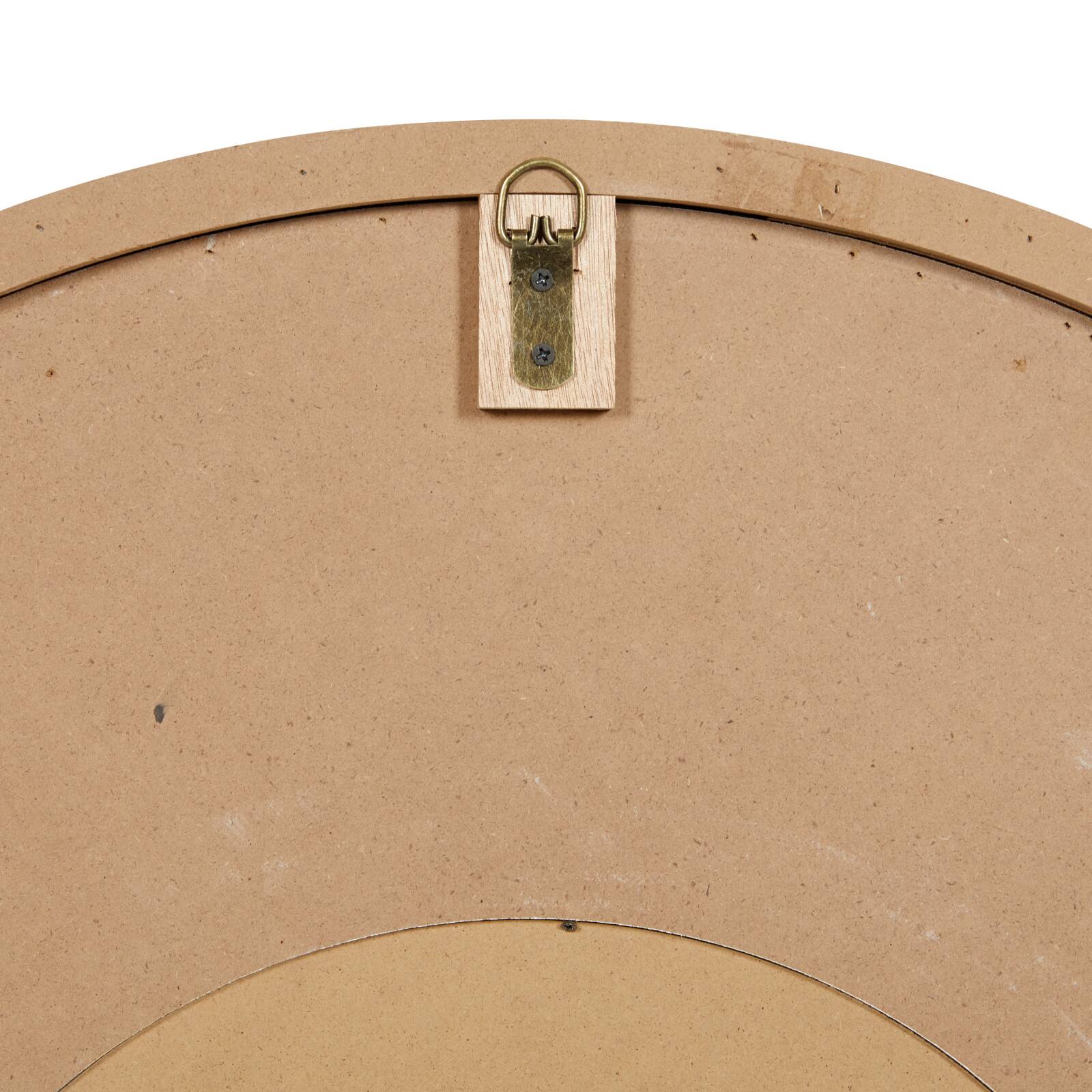 32&#x22; White Distressed Vintage Wood Round Wall Mirror