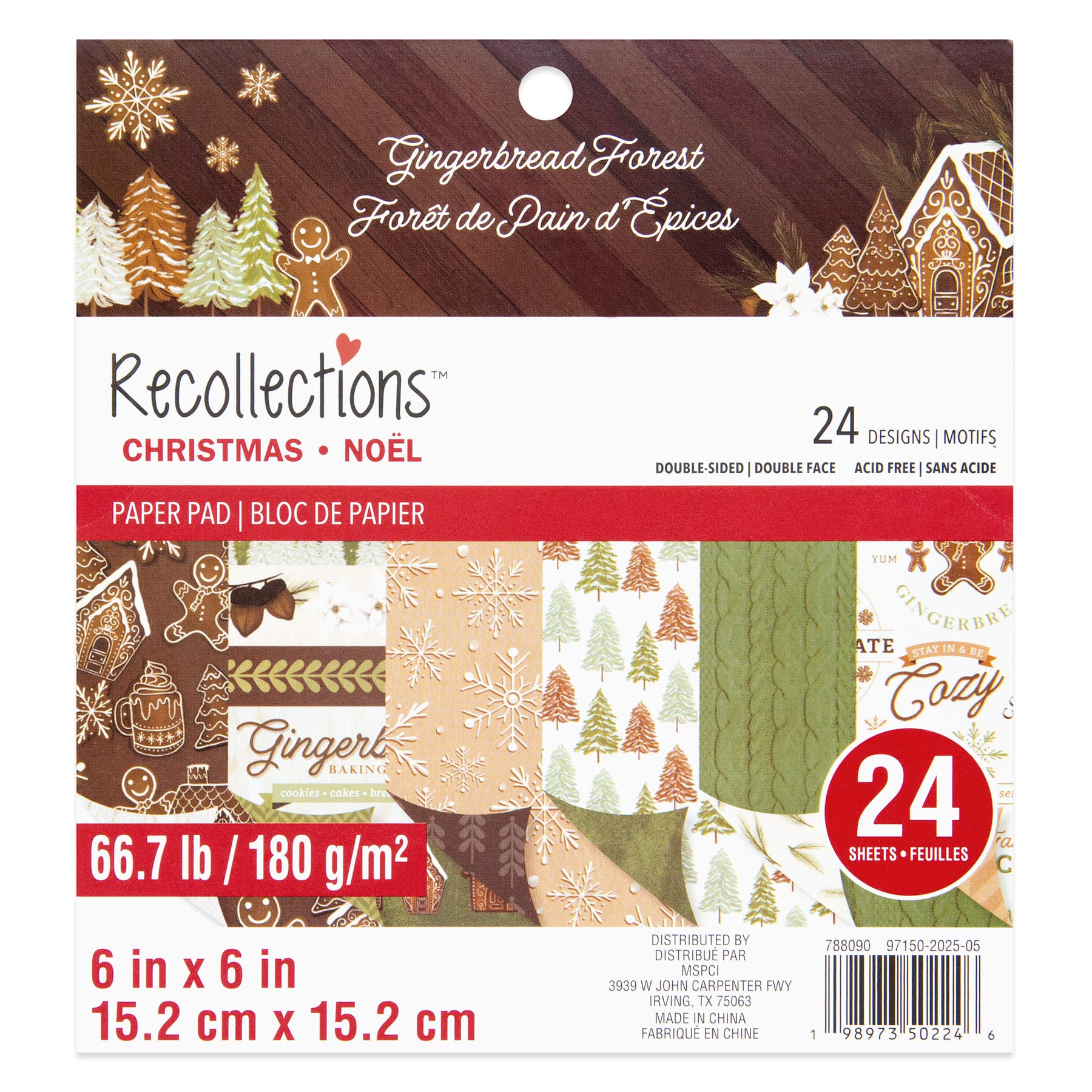 6&#x22; x 6&#x22; Gingerbread Forest Double-Sided Paper Pad, 24 Sheets by Recollections&#x2122;