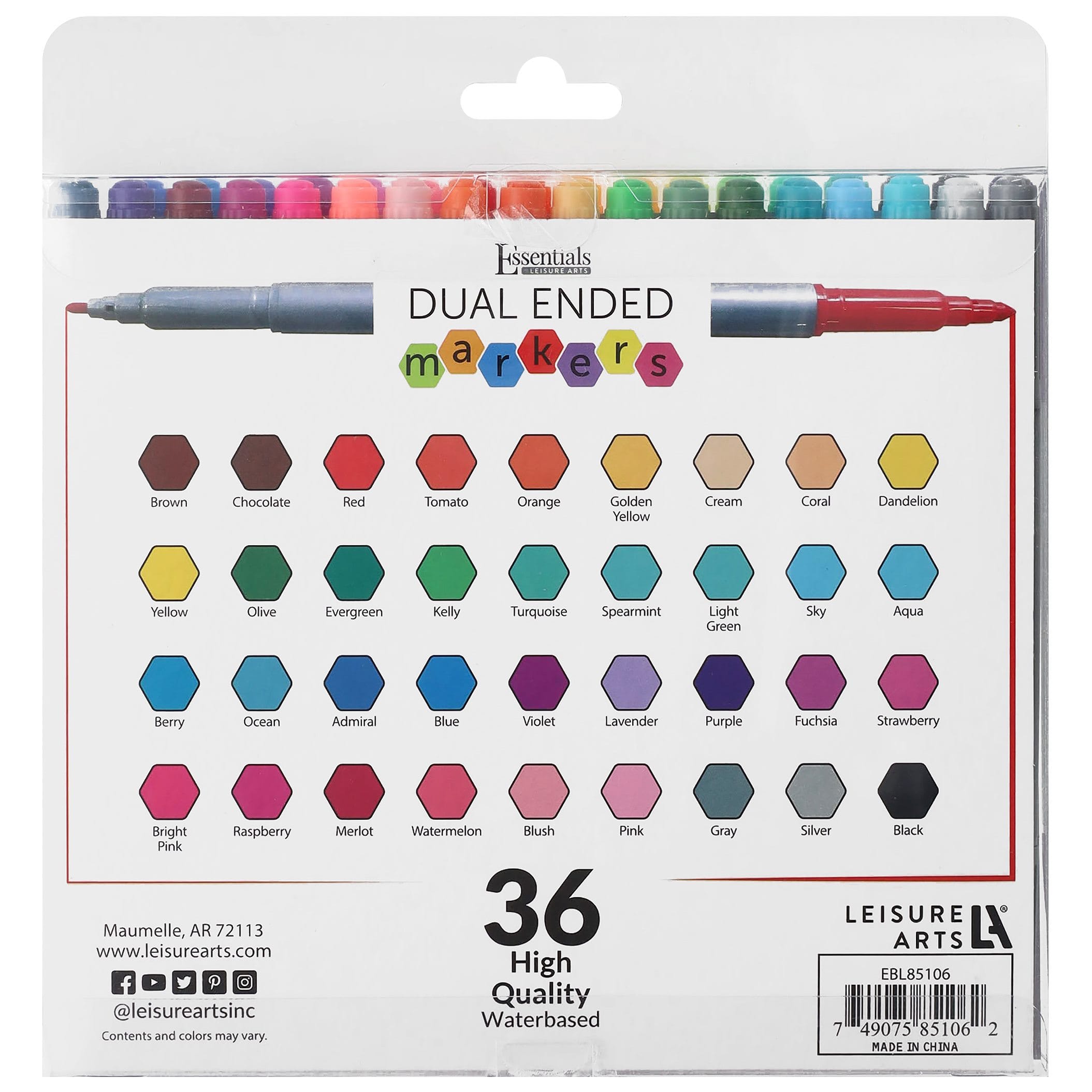 Essentials by Leisure Arts 36 Color Dual Ended Marker Set