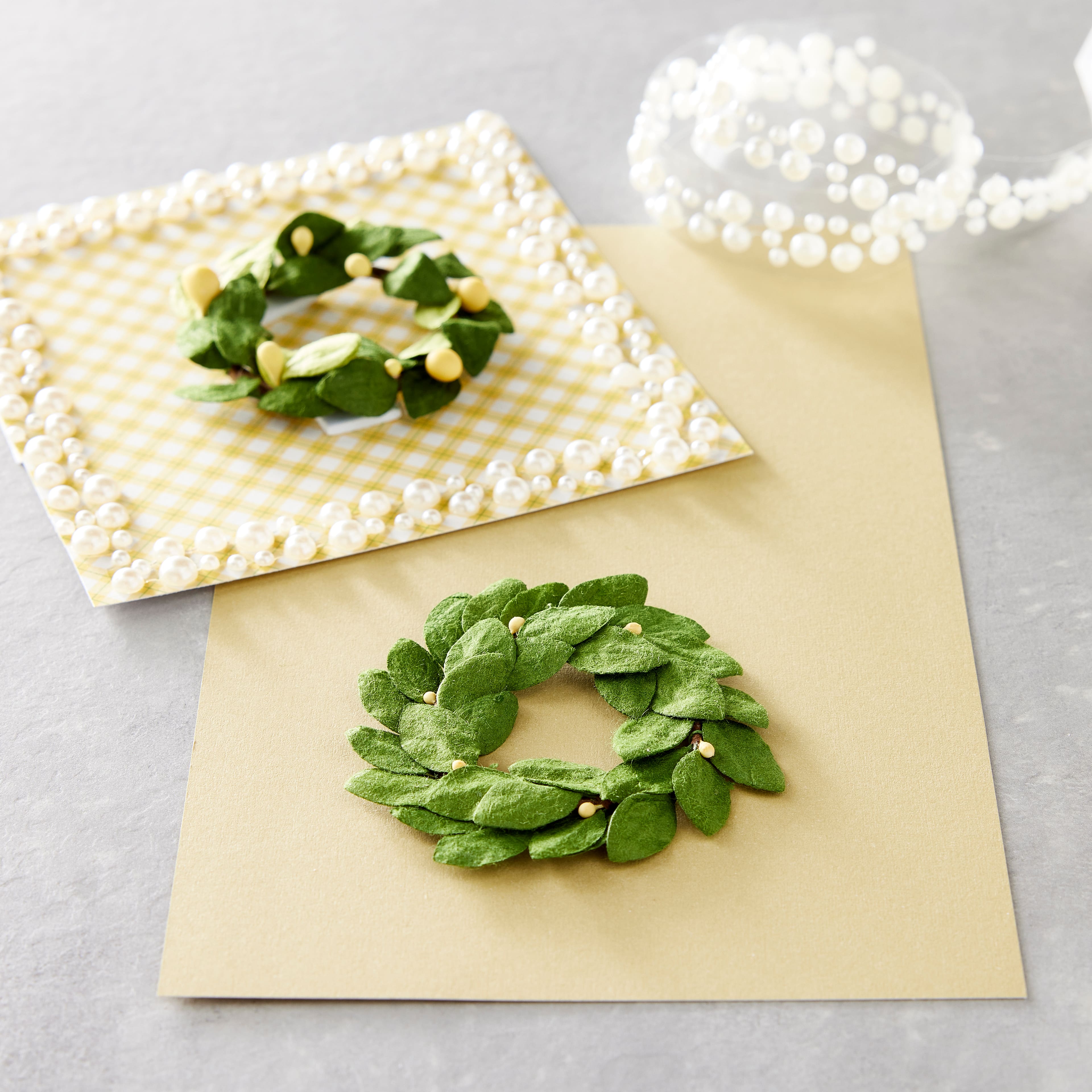 12 Packs: 2 ct. (24 total) Green Paper Wreath Embellishments by Recollections&#x2122;