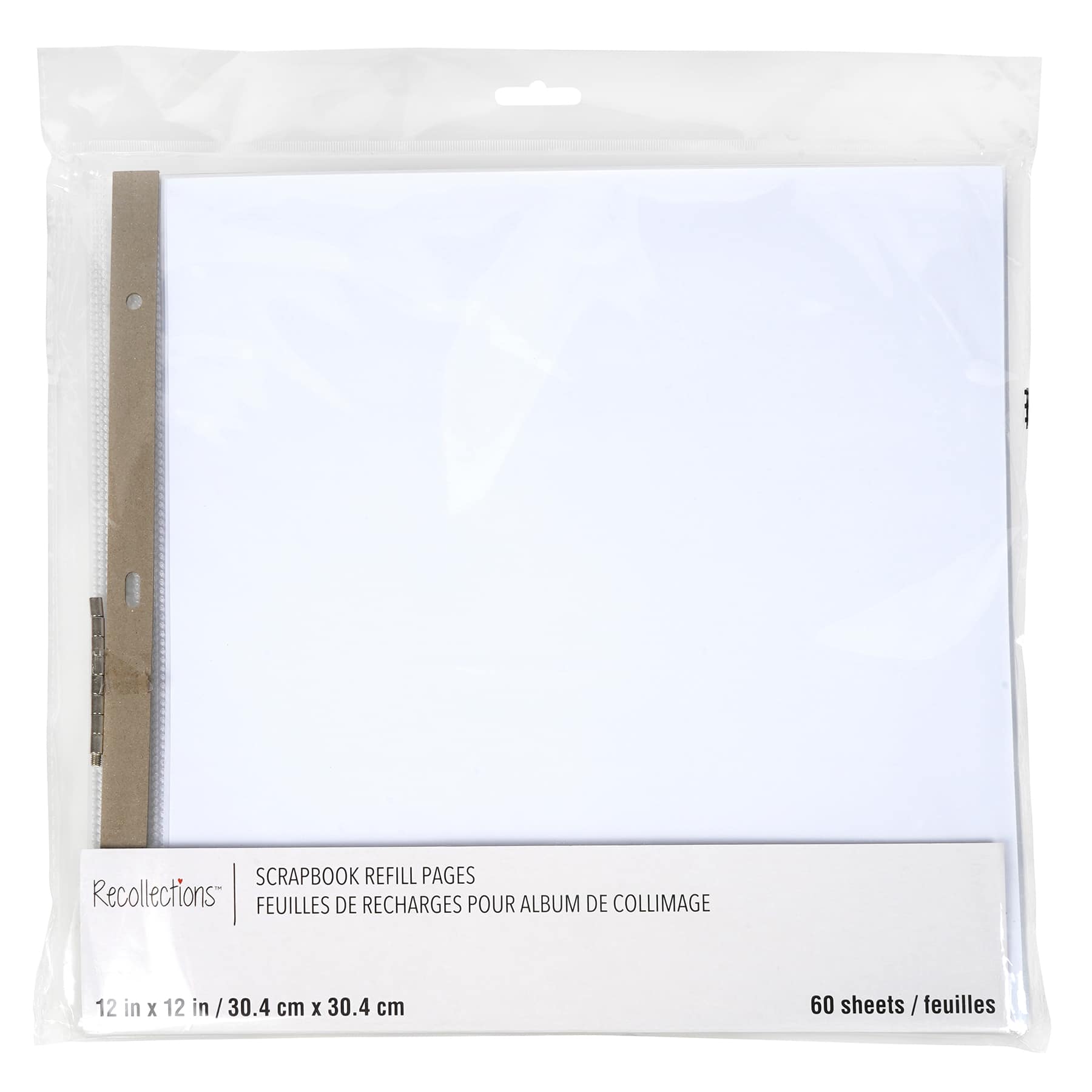 12&#x22; x 12&#x22; White Scrapbook Refill Pages by Recollections&#x2122;, 60 Sheets