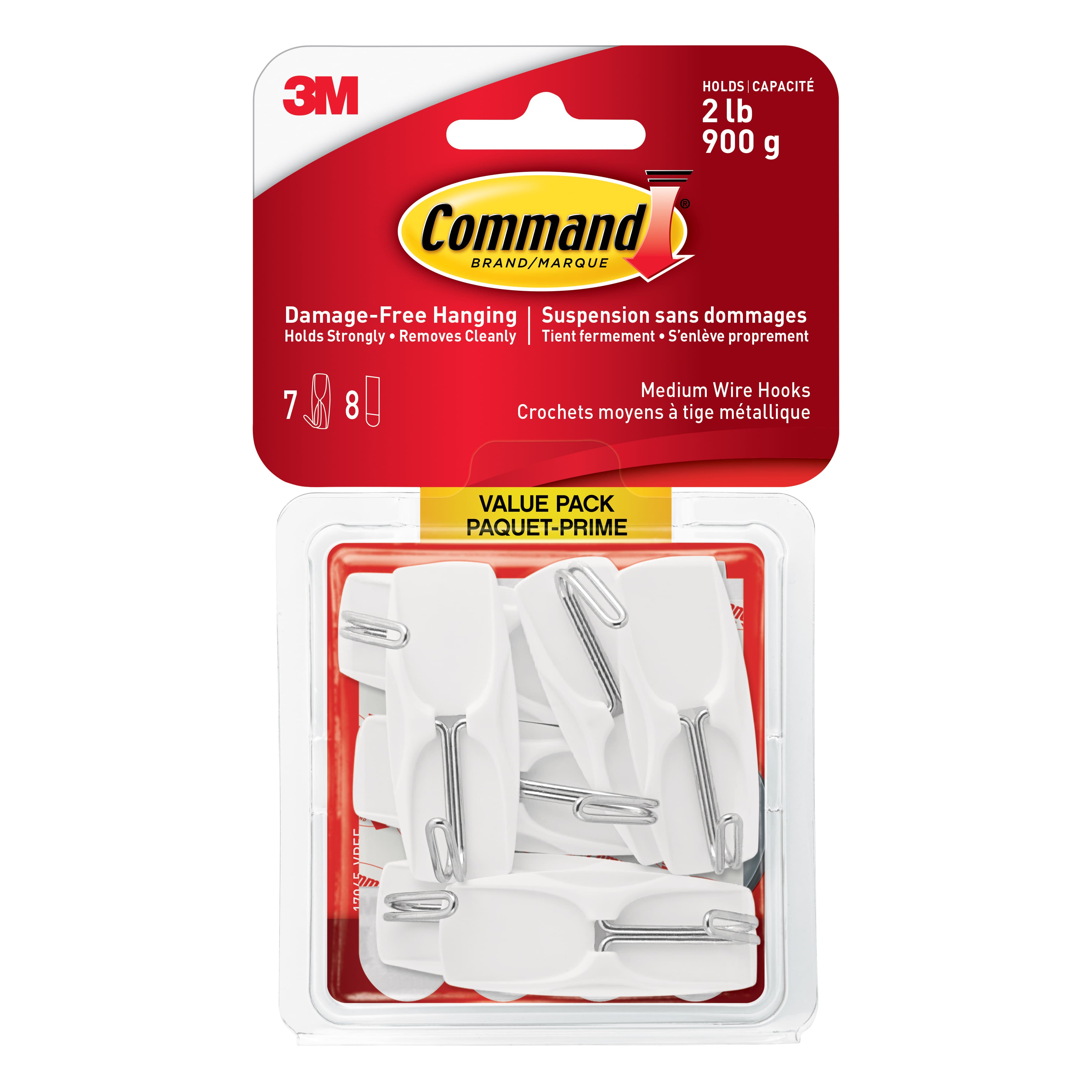 Command Medium Wire Toggle Hooks Value Pack White