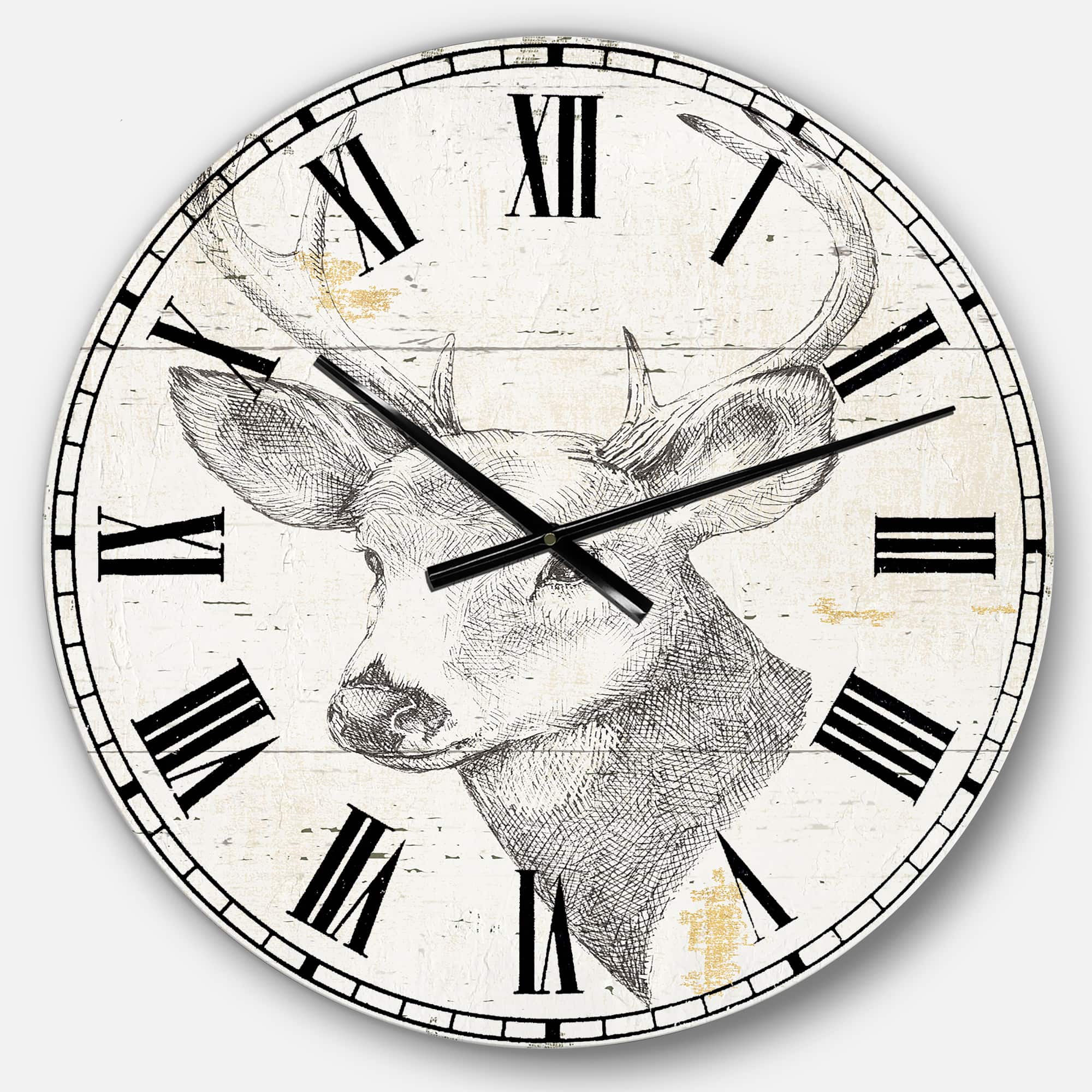 Designart Deer Wild & Beautiful II Traditional Wall Clock