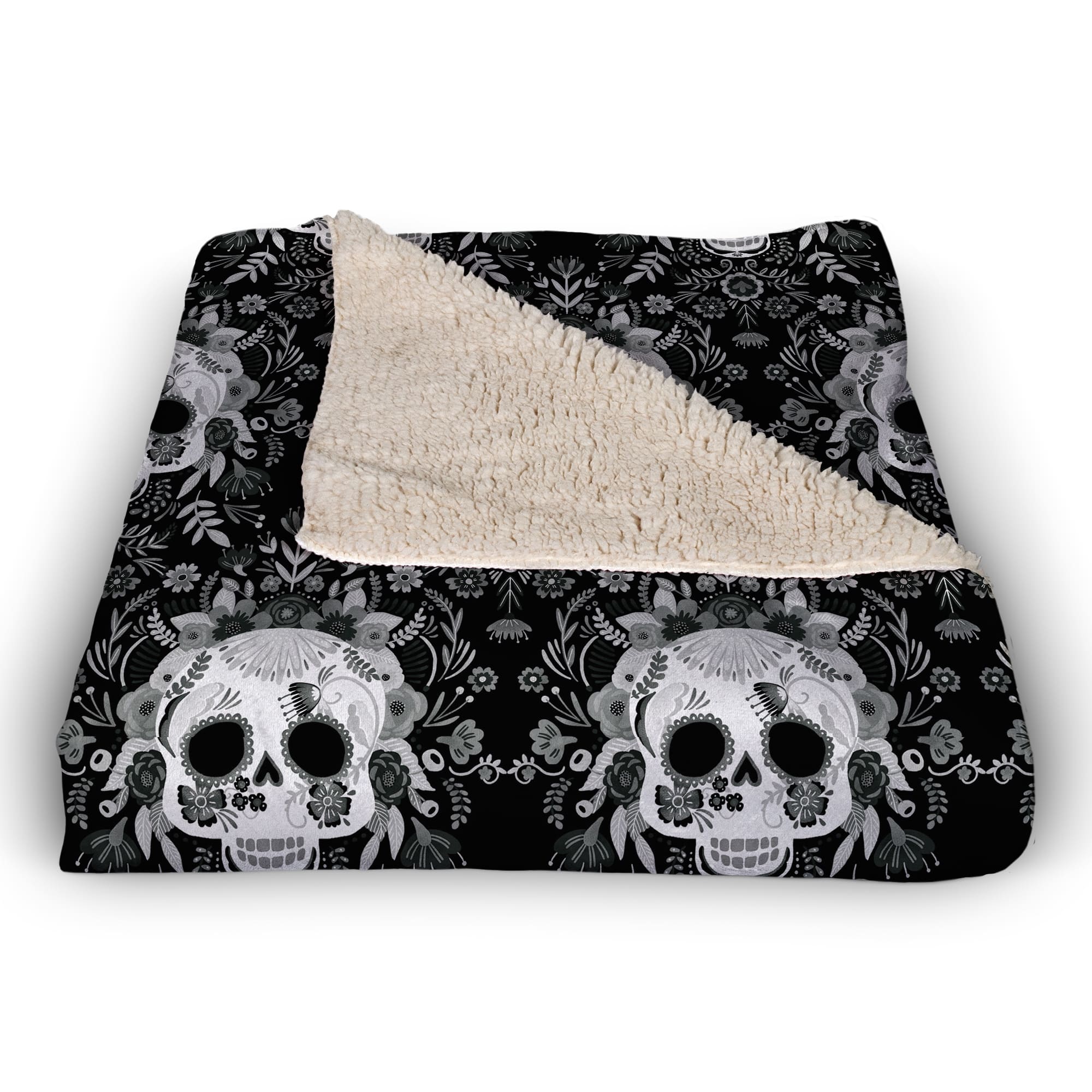 Sugar Skull Pattern 50" x 60" Sherpa Fleece Blanket
