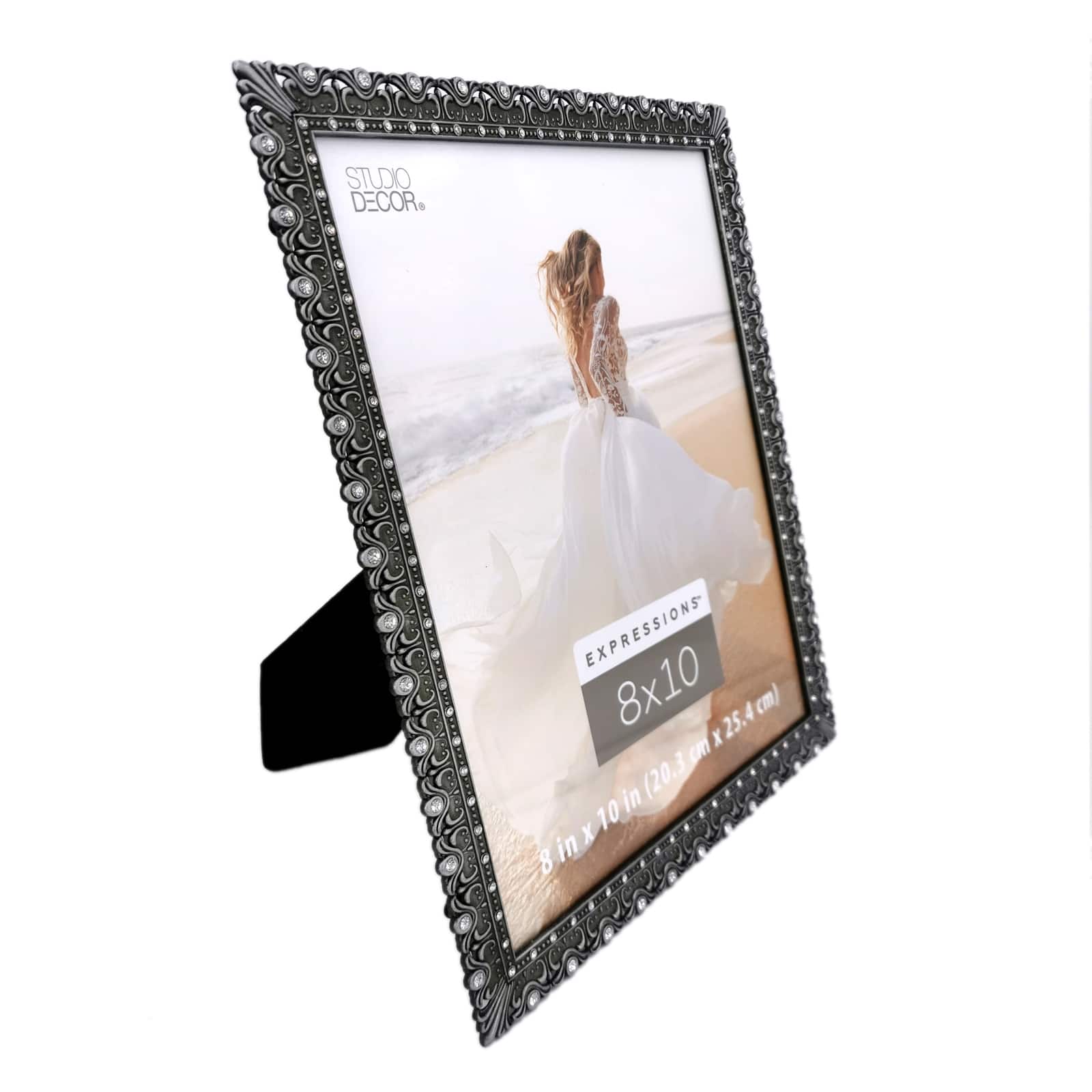 Expressions™ 8" x 10" Pewter Ornate Jeweled Frame by Studio Décor®