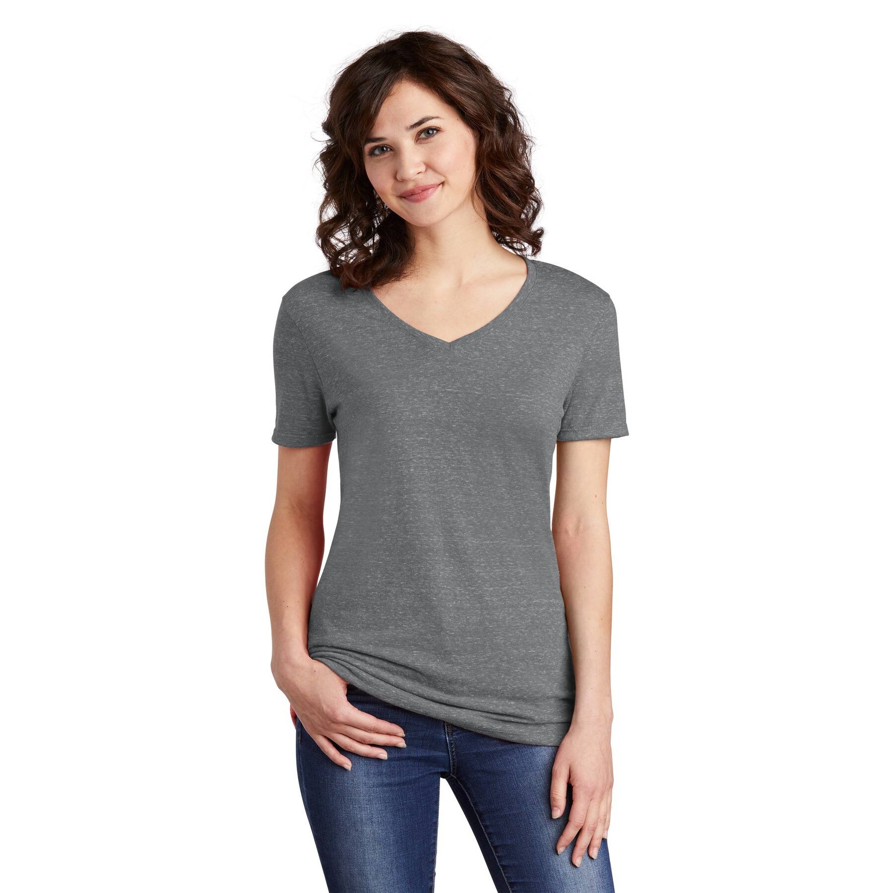 JERZEES&#xAE; Ladies Snow Heather Jersey V-Neck T-Shirt